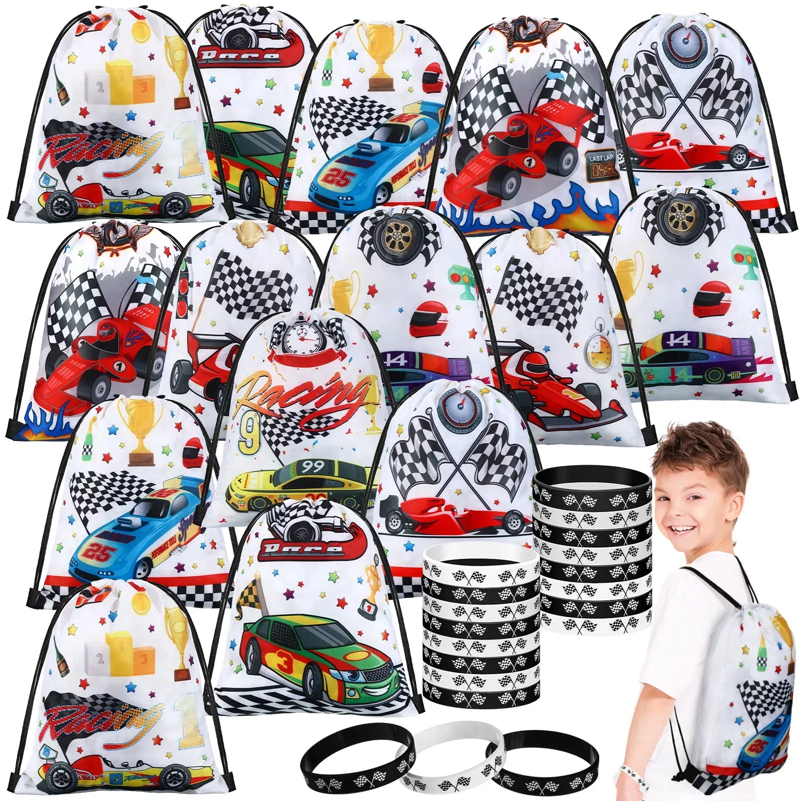Sadnyy 32 Pcs Party Favors Set Include 16 Drawstring Bags 16 Silicone