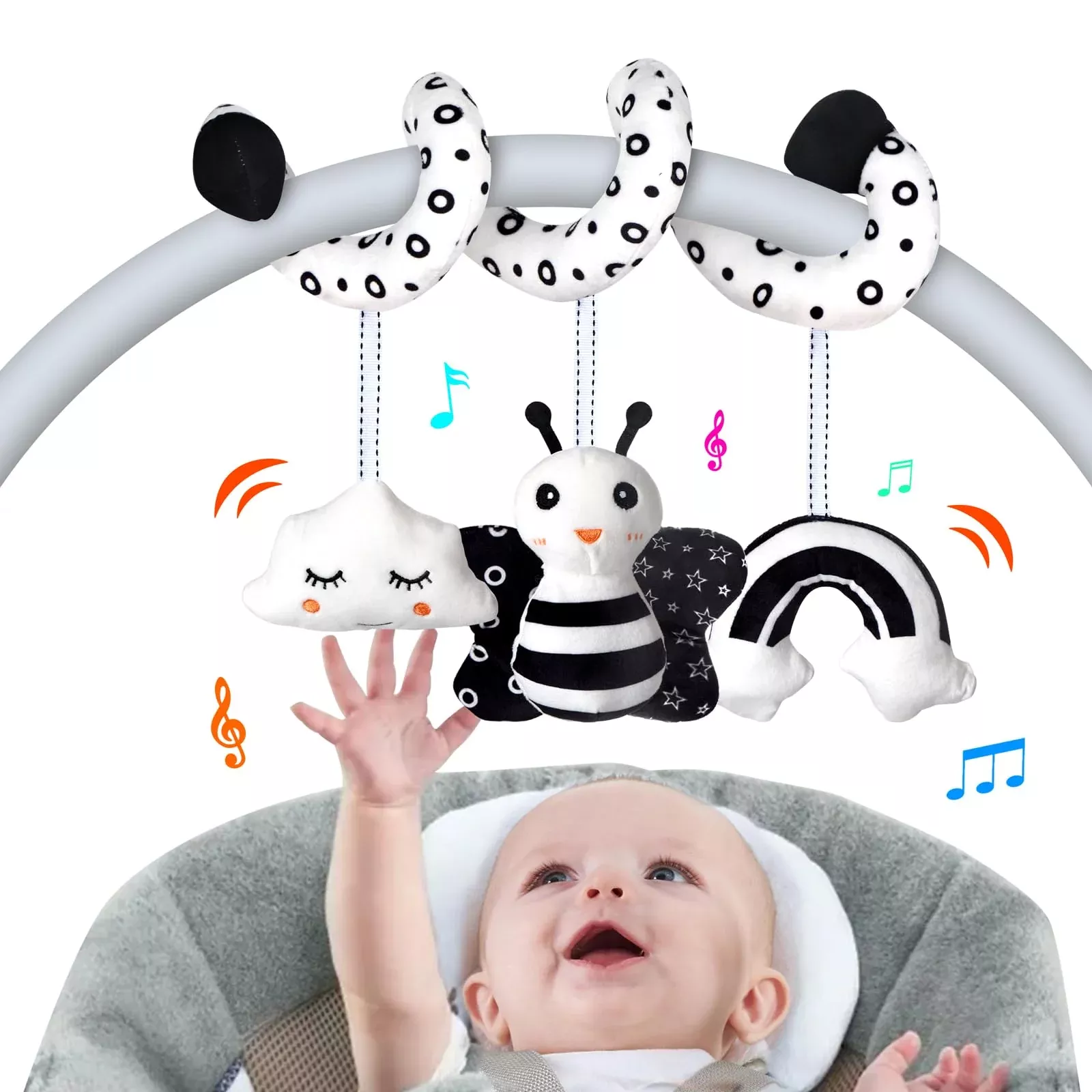 SAMMAS Car Seat Toy for Babies - Educational, Medium, Bee Design