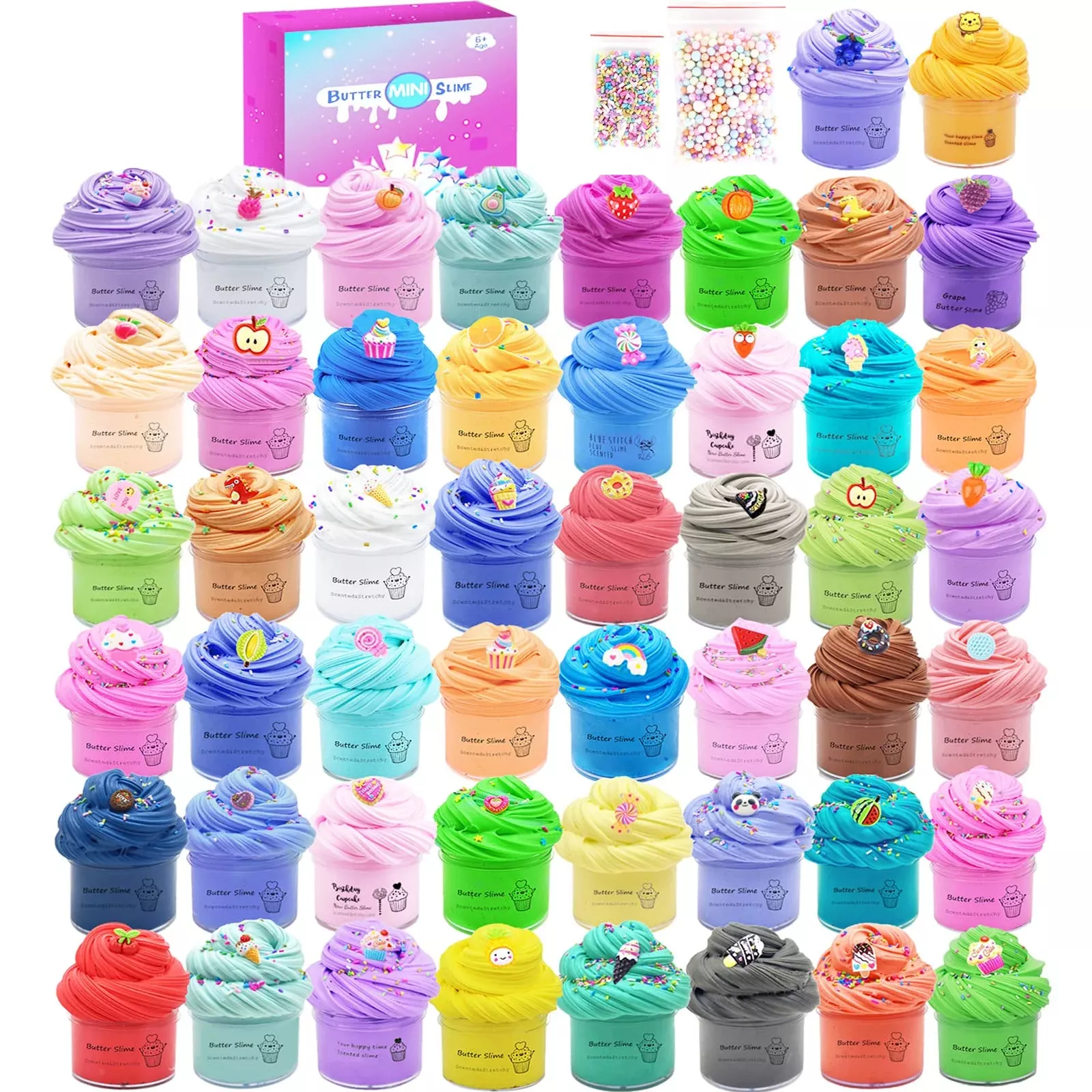 SBRBANNC 30 Pack Butter Slime Kit, White, 3x6x