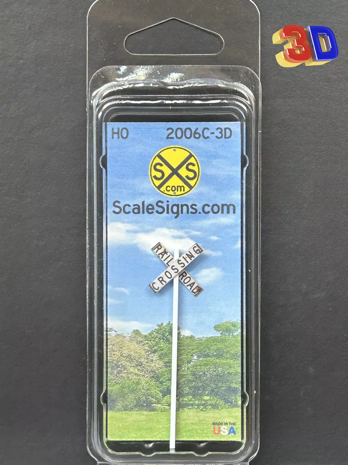 ScaleSigns HO-2006-3D HO Scale 3D Rusty Crossbucks Sign