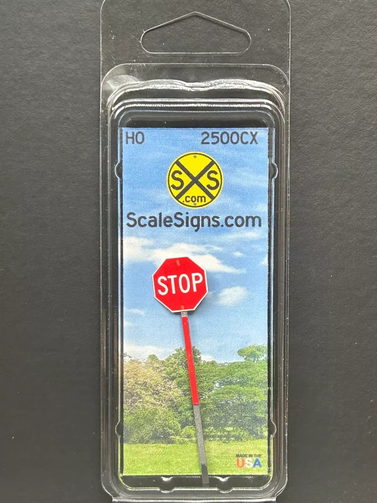ScaleSigns HO-2500CX HO Scale Red (Modern) Stop Sign with Reflective Strip