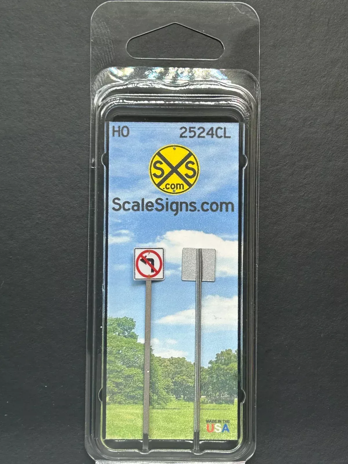 ScaleSigns HO-2524CL HO Scale No Left Turn Sign (2 Pack)