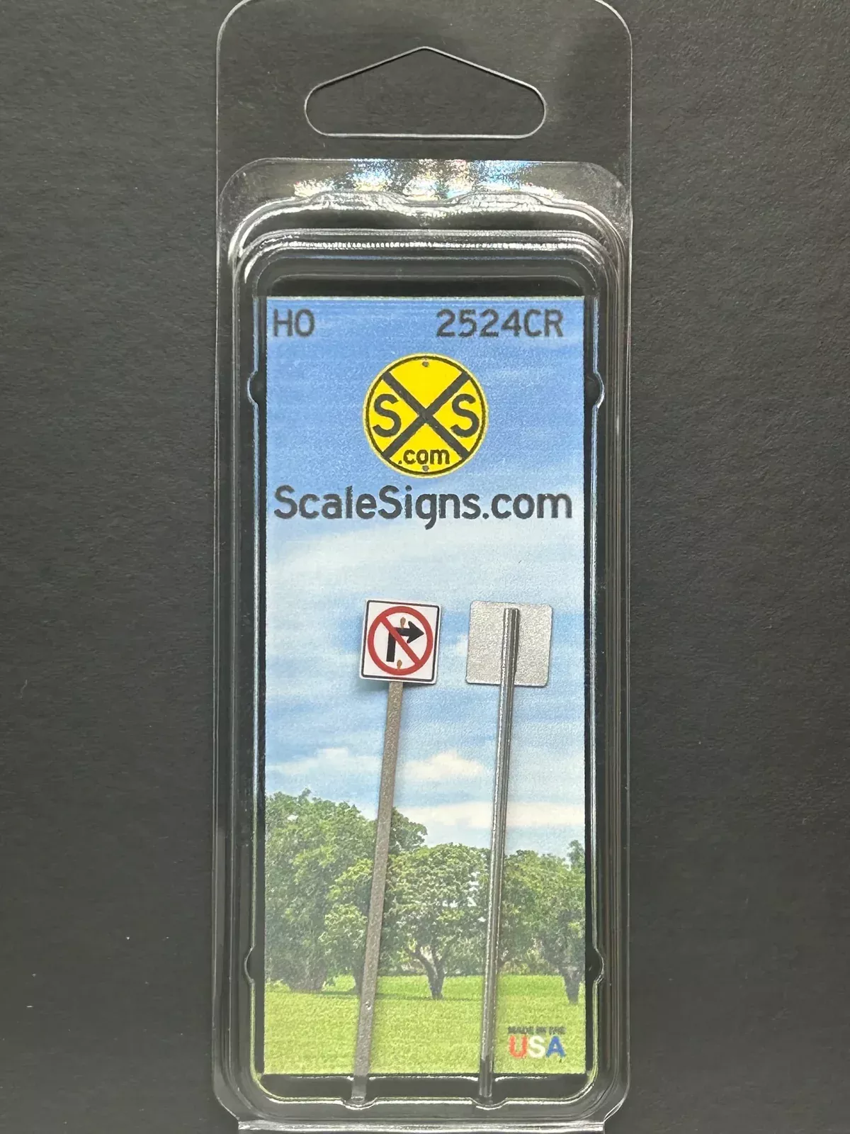 ScaleSigns HO-2524CR HO Scale No Right Turn Sign (2 Pack)