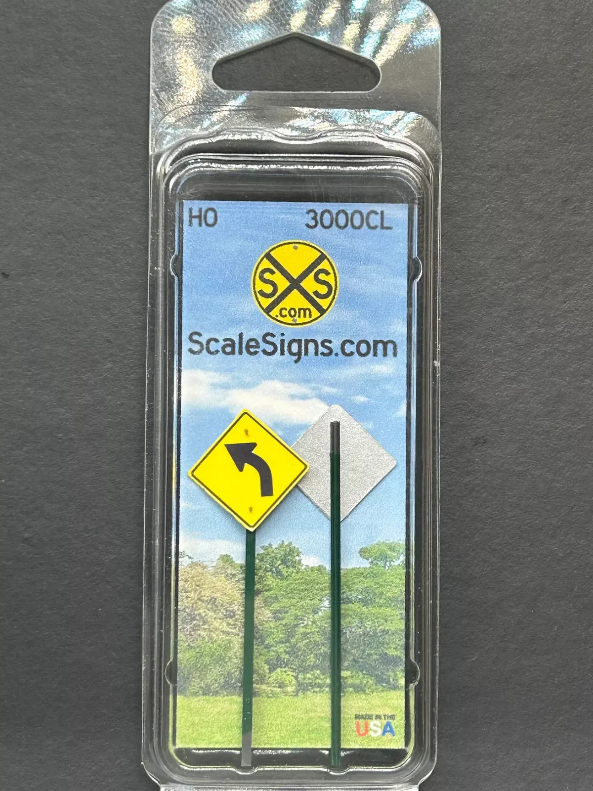 ScaleSigns HO-3000CL HO Scale Left Turn Sign (2 Pack)