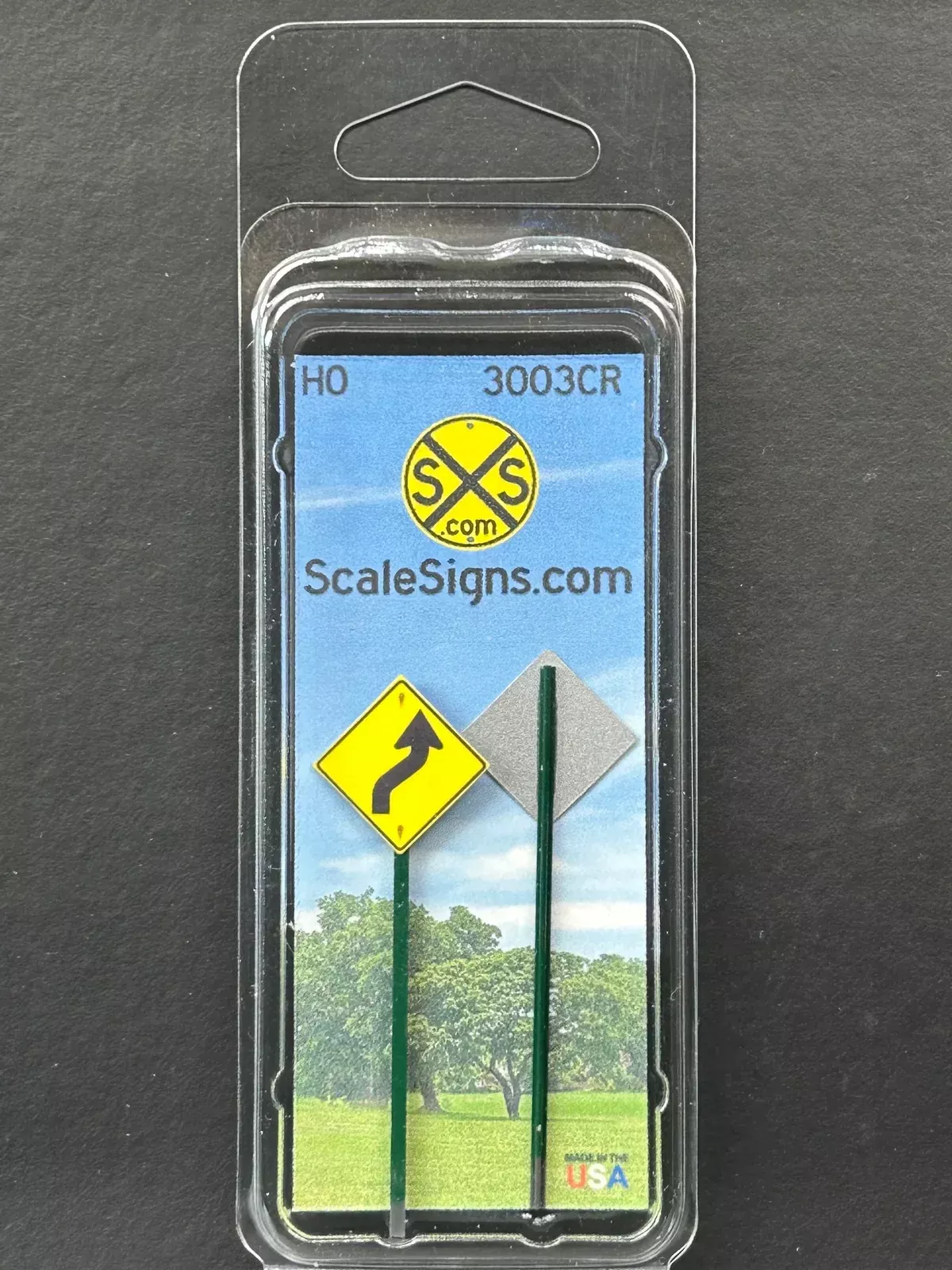 ScaleSigns HO-3003CR HO Scale Right Reverse "S" Curve Sign (2 Pack)