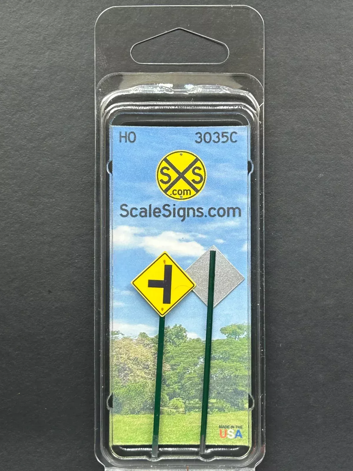 ScaleSigns HO-3035CL HO Scale Left Side Road Intersection Sign (2 Pack)