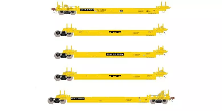 ScaleTrains 40080 HO Scale Rivet Counter PS-Trinity 5 Unit Backpacker Well Car "TT" DTTX 64057