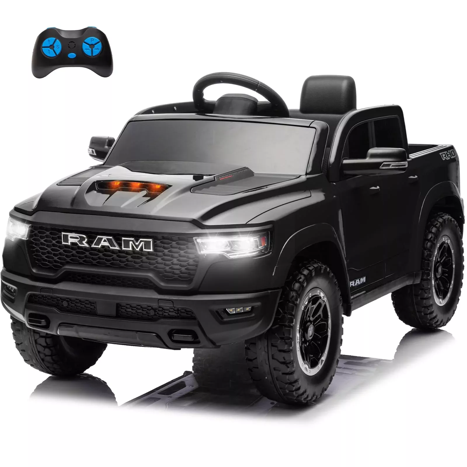 SEGMART Ride-On Dodge RAM 1500 Truck, 12V, Black, Medium