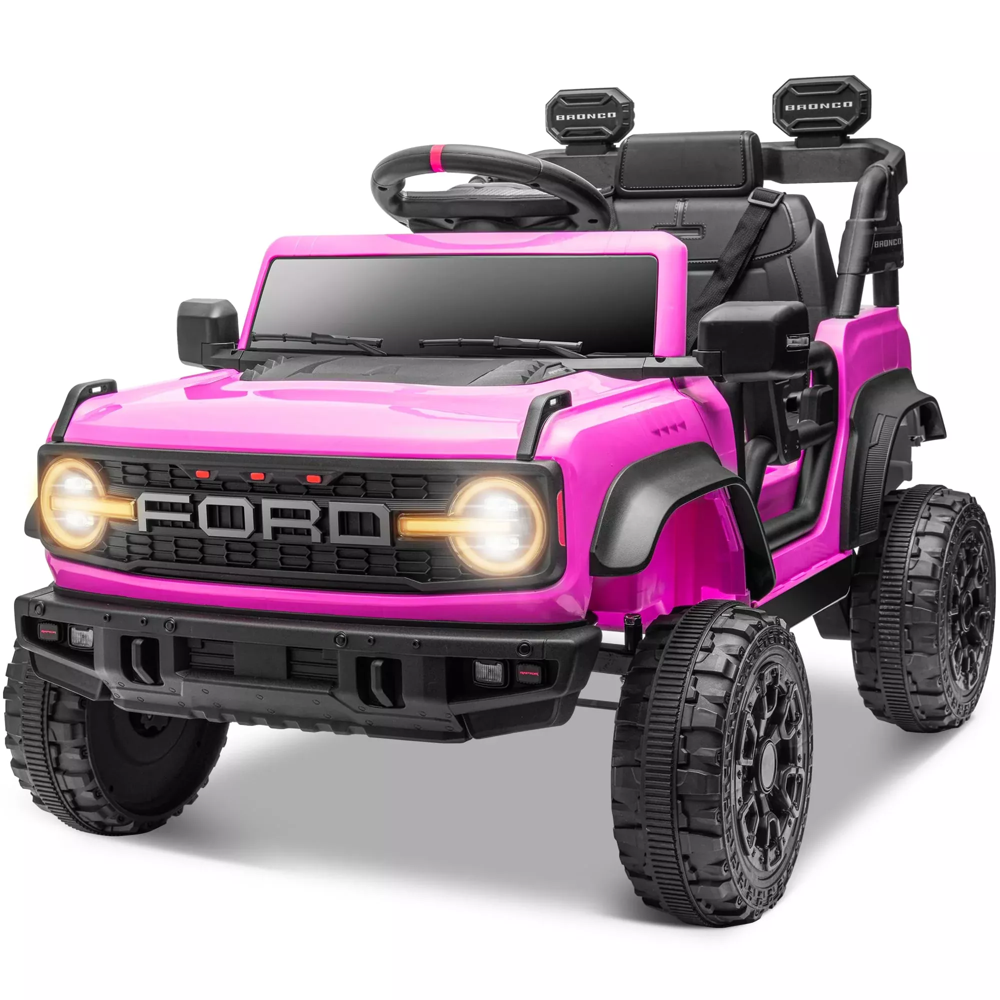 Seizeen 12V Ride On Car for Kids, Pink, Large, Child-Friendly Design