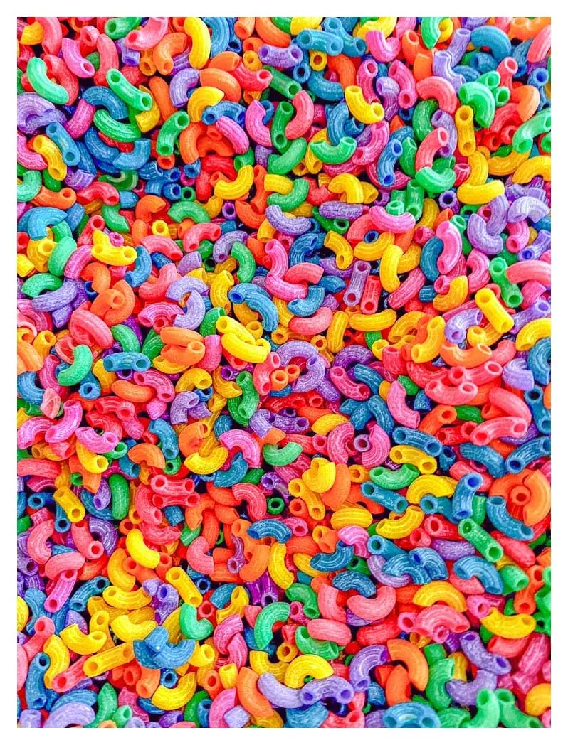 Sensory-N-Stuff Rainbow Elbow Pasta 4 Cups for Sensory Bins