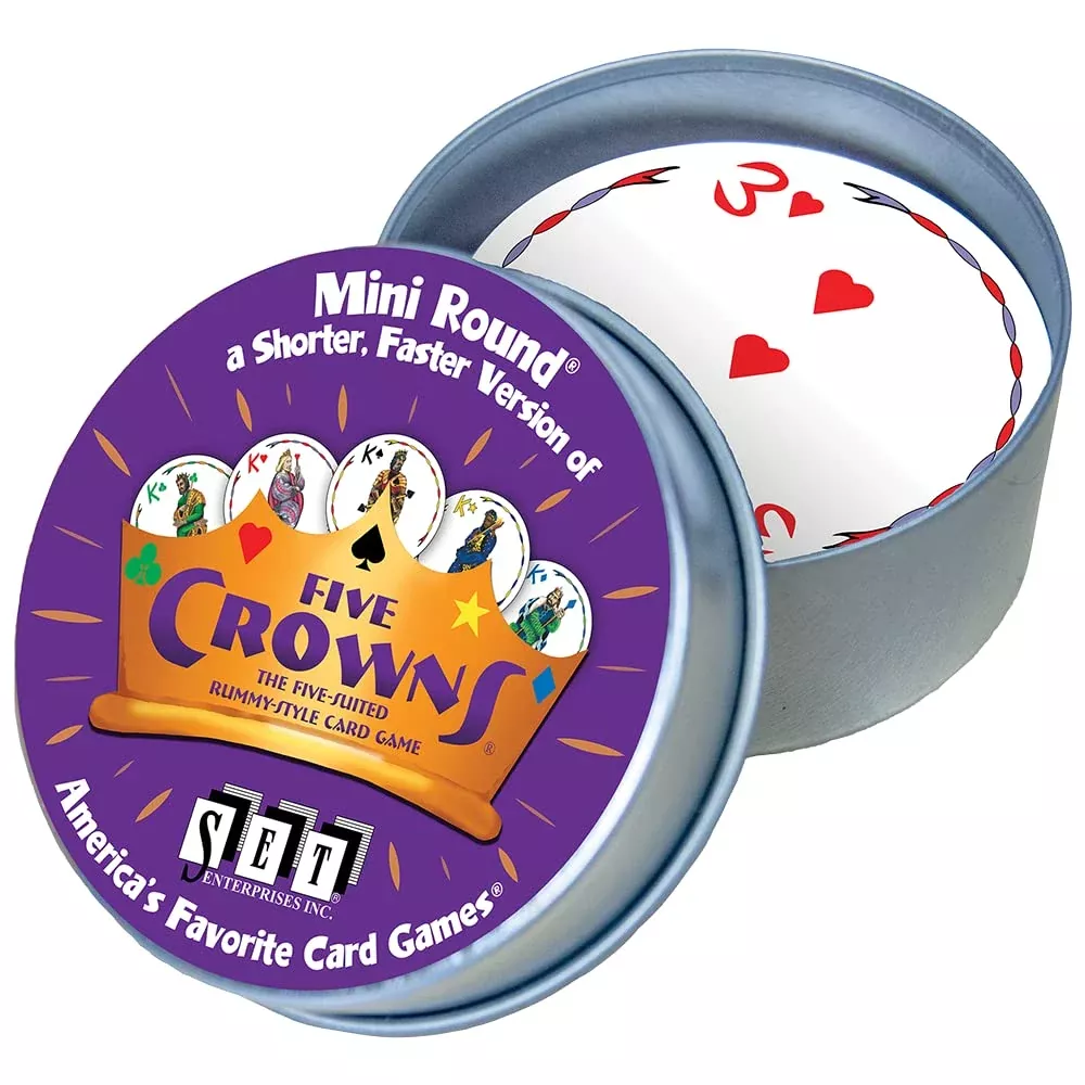 SET Enterprises Five Crowns Mini Round Card Game - Multi Color, Paper
