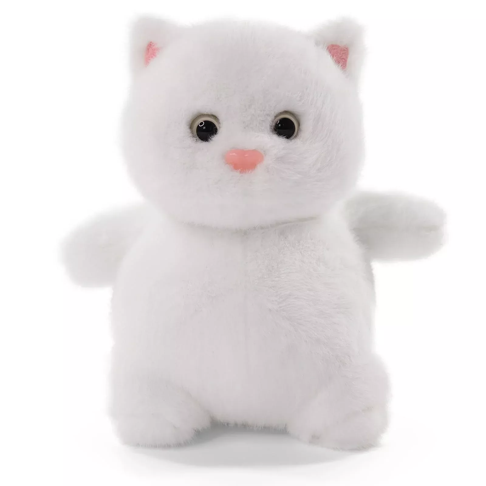 Sew Butiful 8' White Cat Stuffed Animal Plush Toy, Cat Plush Cute Plus