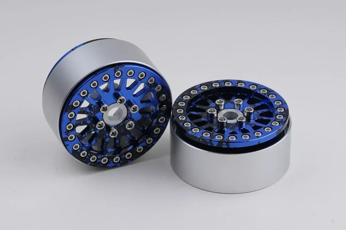 Shift RCS Blue Splash Maverick 1.9" Beadlock Wheels (1 Pair)