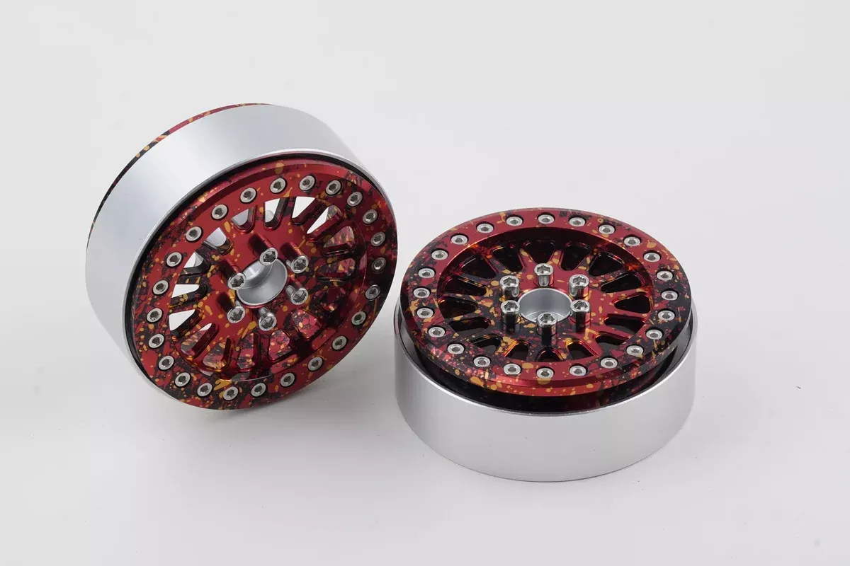 Shift RCS Red Splatter MAVERICK 2.2" Beadlock Wheels (1 Pair)