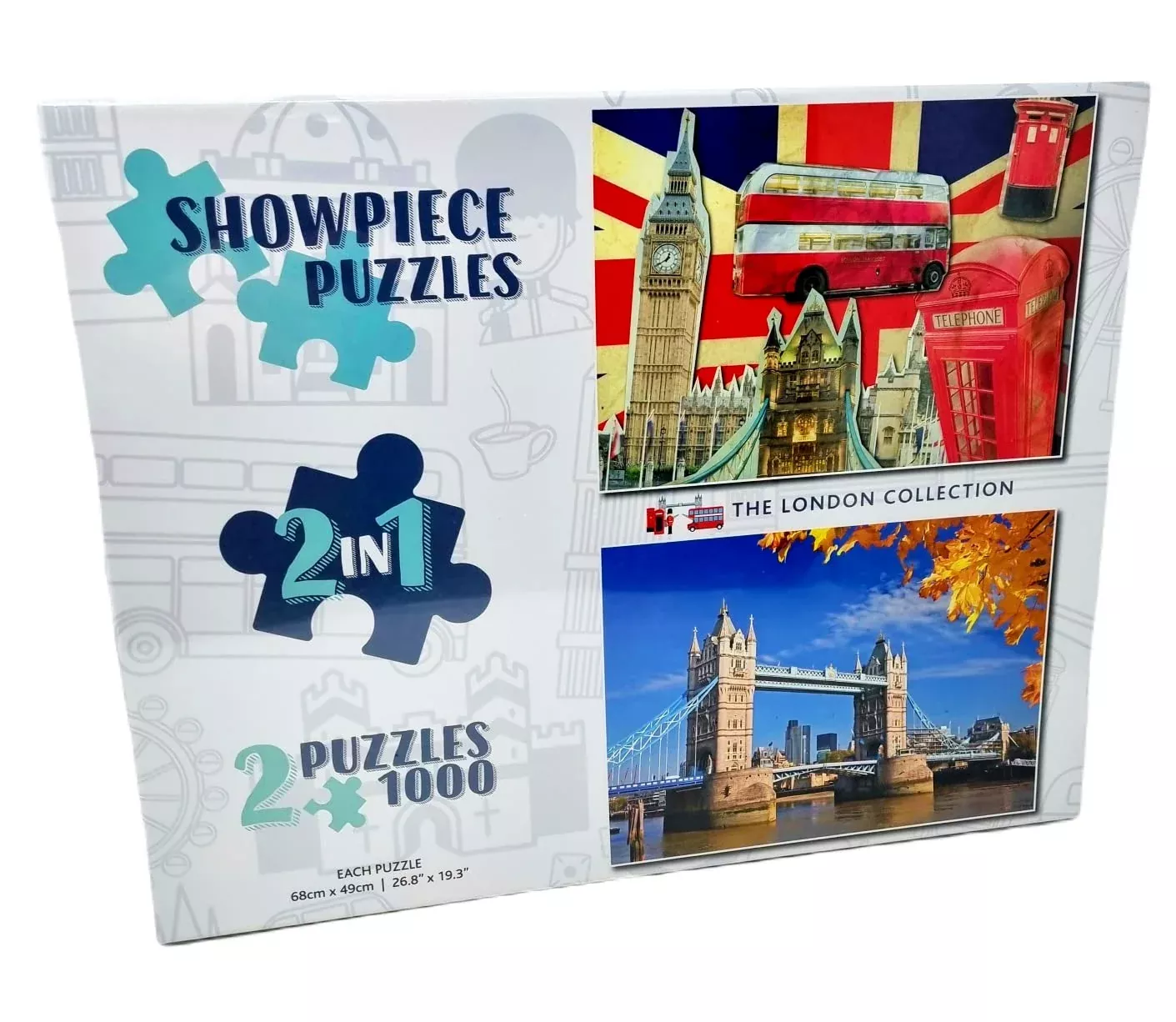 Showpiece Puzzles 2 x 1000 Piece Jigsaw Puzzles 48cm x
