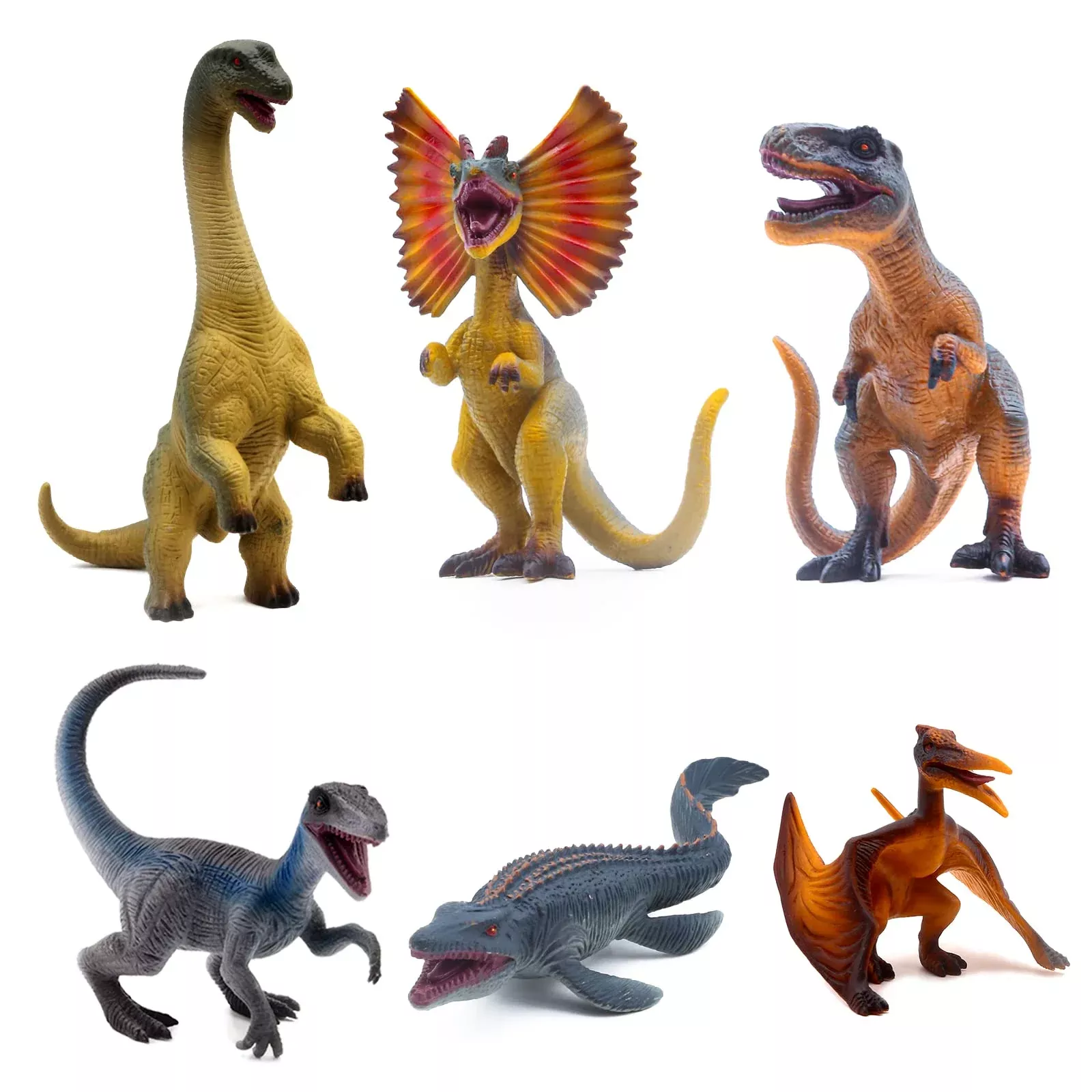 SIENON Dinosaur Figures Set - Realistic Plastic Toys, 6 Pack, 3-