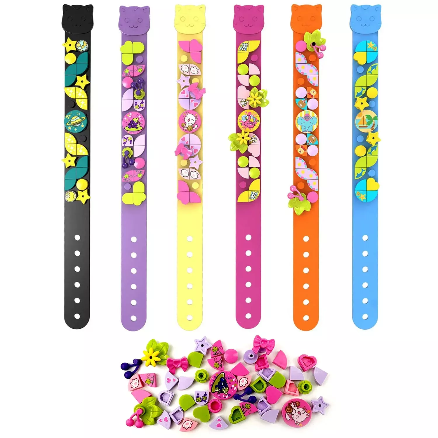 Sienon Dots Bracelets 6Pcs Kids Building Block Bracelets, Diy Creative