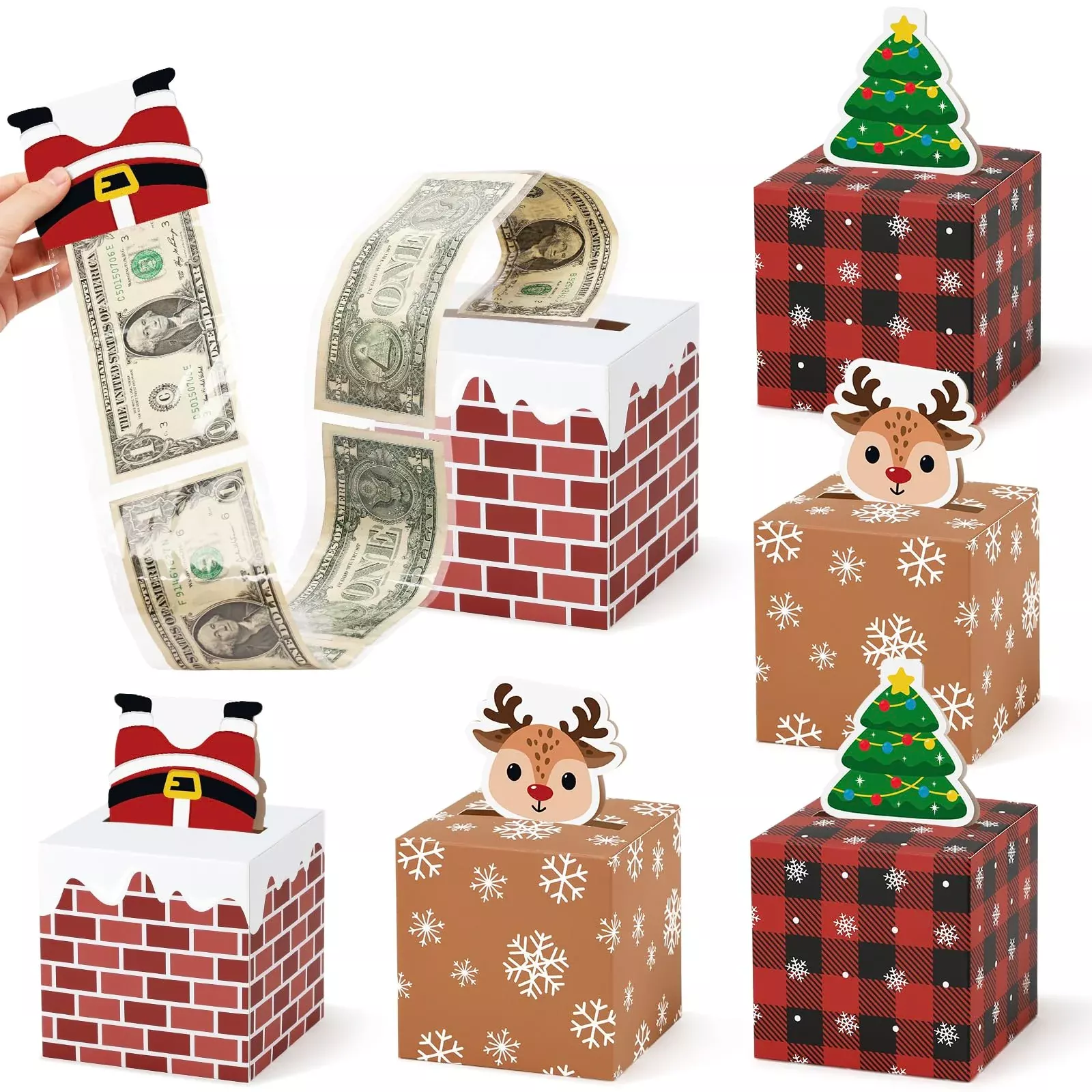 Sinasasspel Christmas Money Box Set - 4.3in, Multicolor,