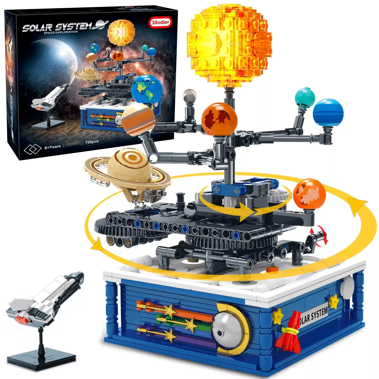 Sitodier 758pcs Rotatable Solar System Building Toy, Educational Space
