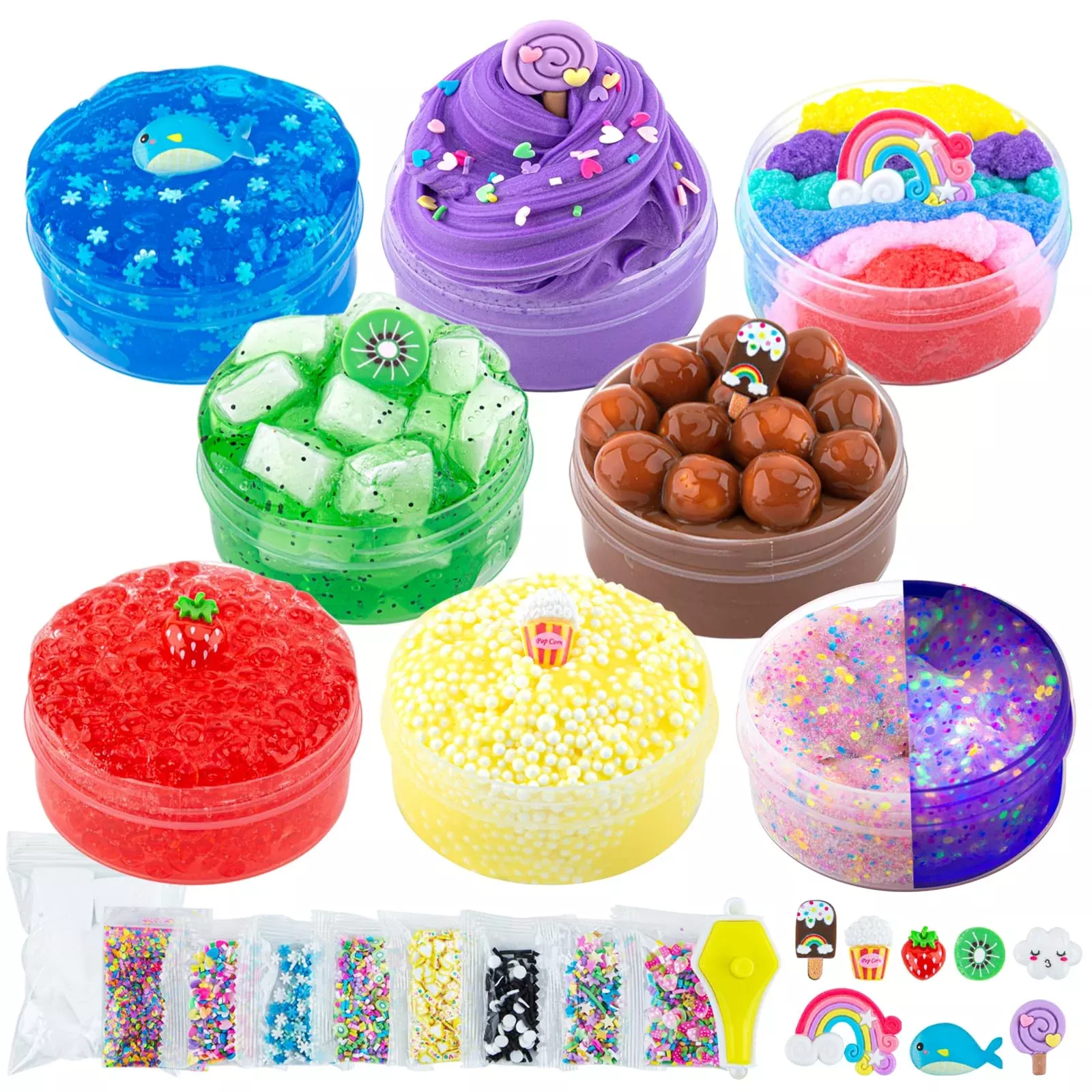 Slime Variety Pack Different Textures, 8 Pack Slime Kit Includes Butte