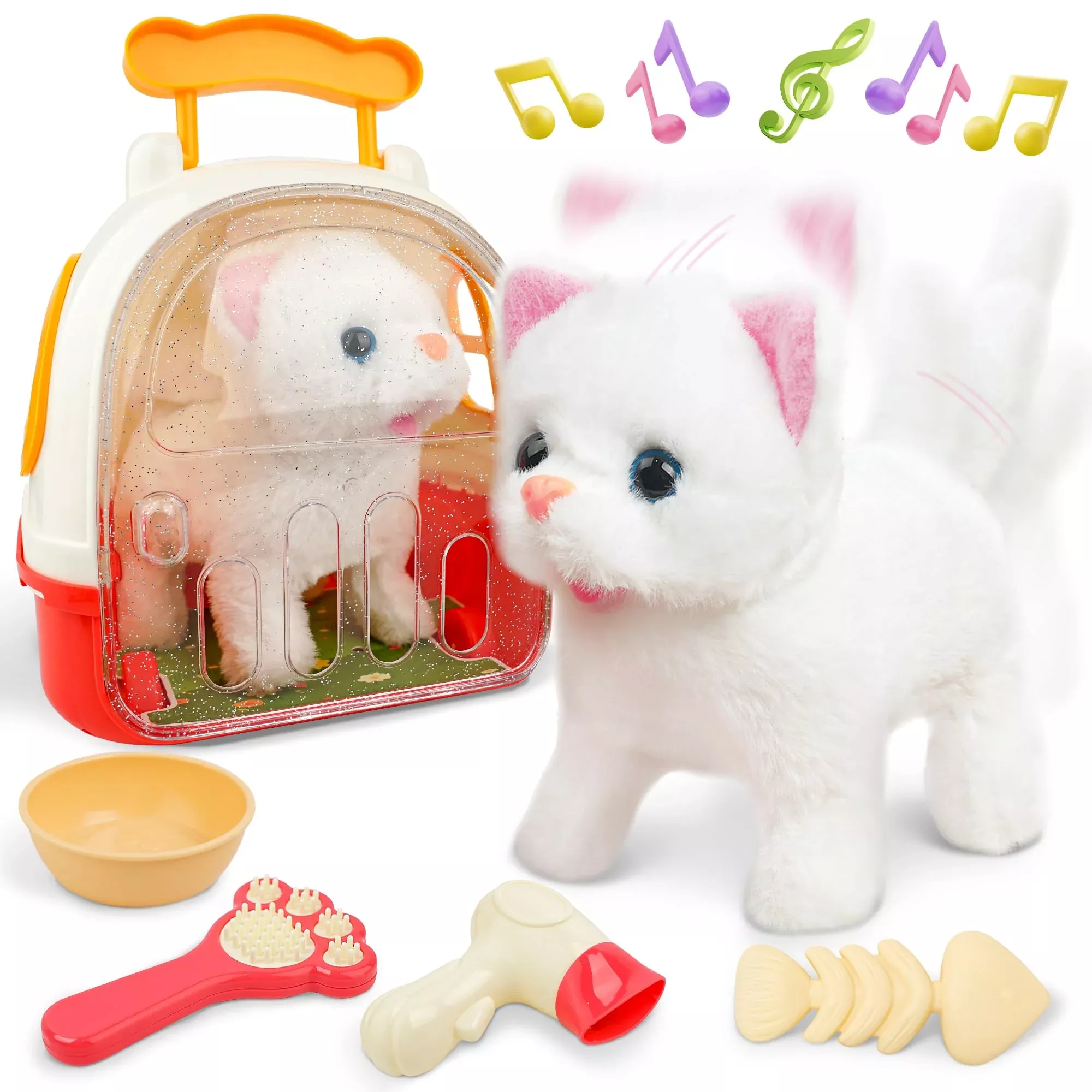Smilesskiddo Meow Kitty Toys For Girls - Electronic Walking Cat With A