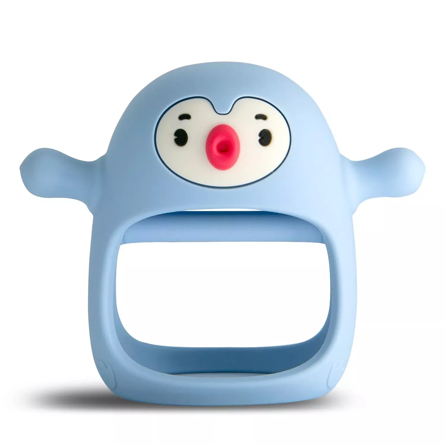 Smily Mia Silicone Teething Mitten for 0-6 Months Babies, Light Blue