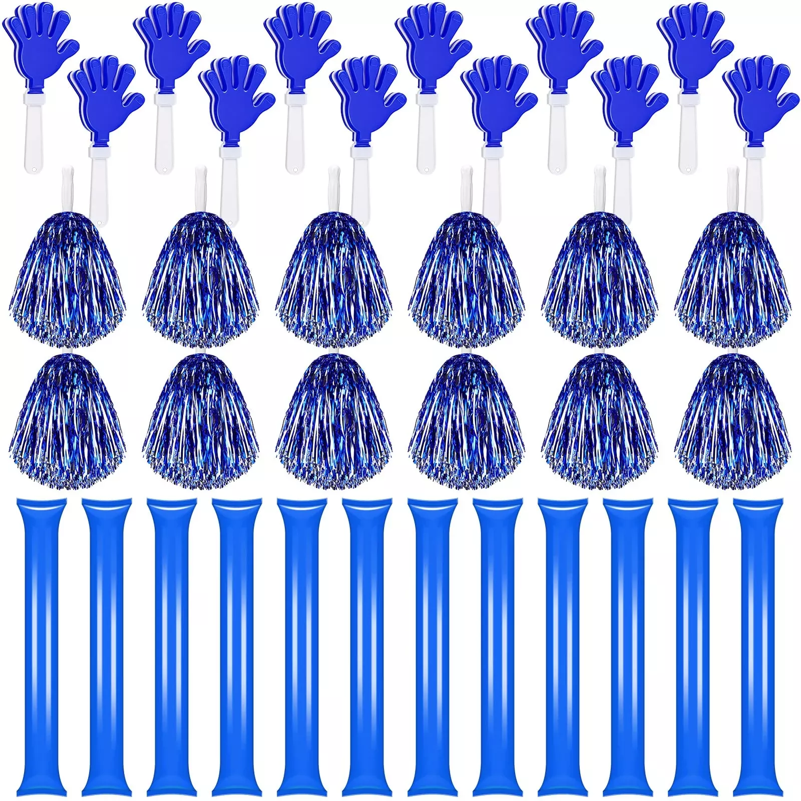 Sosation Cheerleading Accessories Set, Blue Silver, 36 Pieces