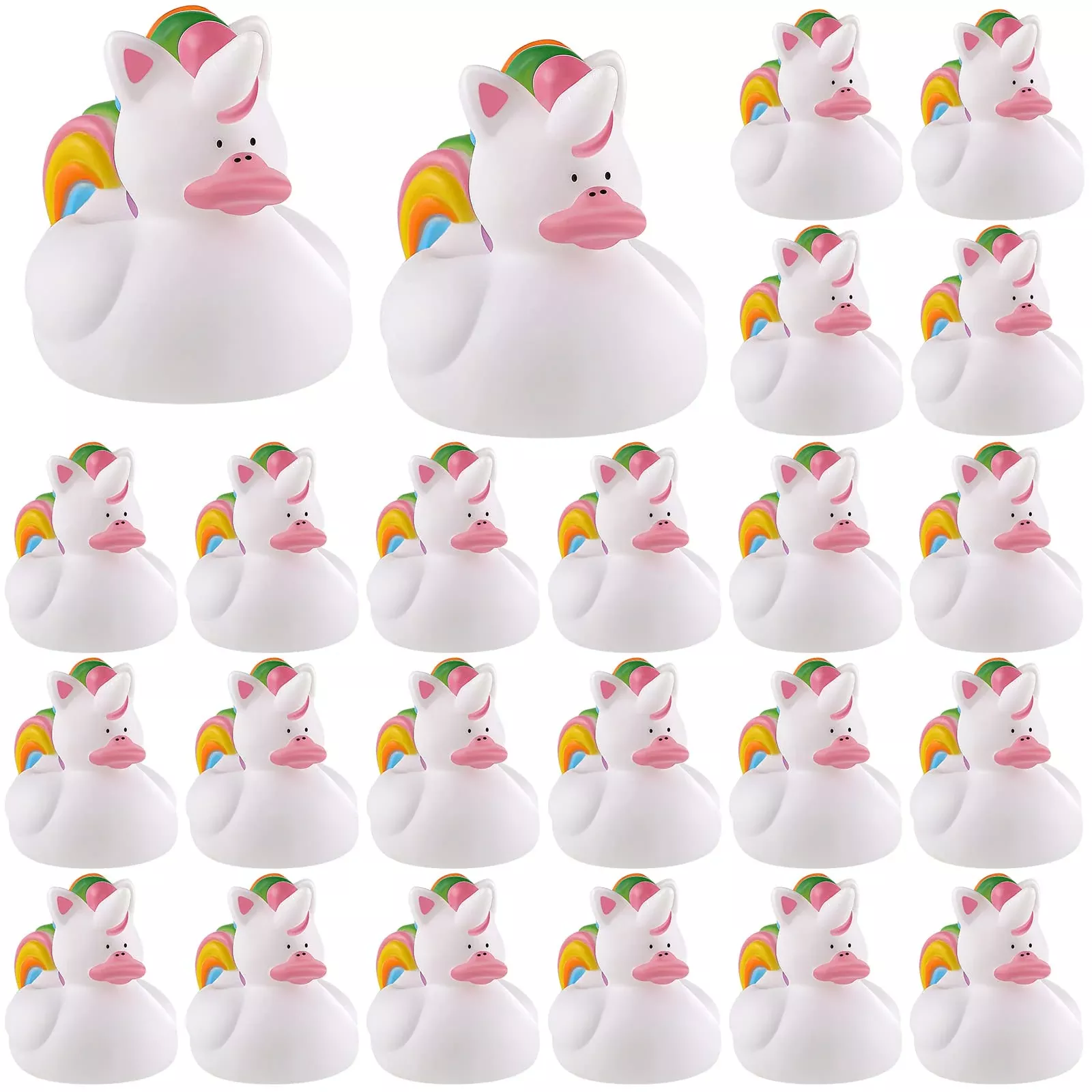 Sotiff 24 Pcs Unicorn Rubber Ducks - Mini Vinyl Toys, Small Size, Mixe