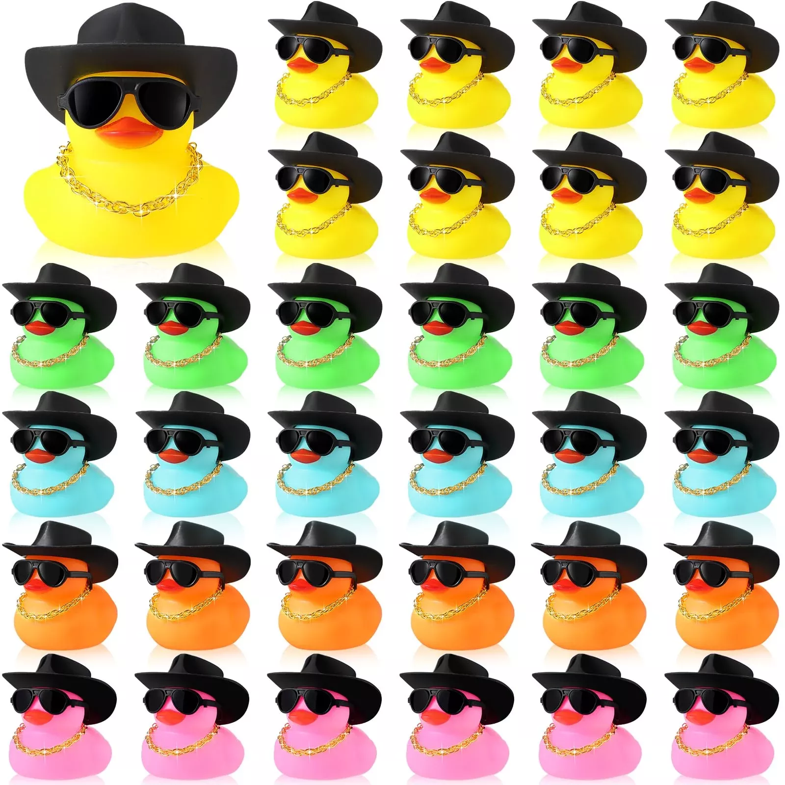 Sotiff Rubber Duck Car Ornaments 48pcs Multicolor Mini Accessories