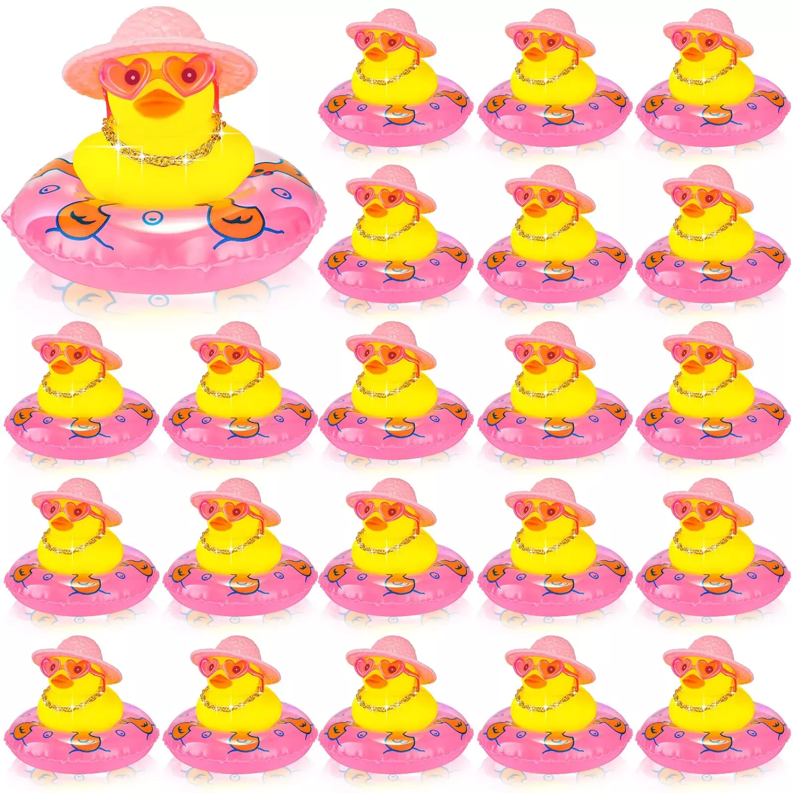 Sotiff Rubber Duck Set for Parties, Yellow, 24 Pieces, Small