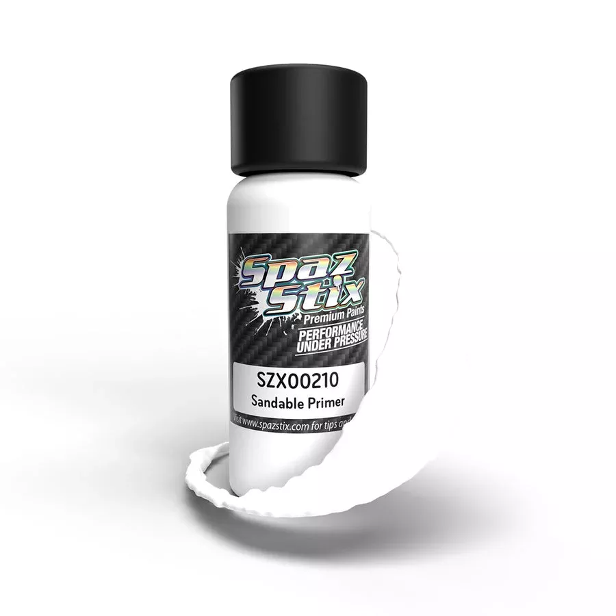 Spaz Stix 00210 High Quality Sandable Primer Airbrush Ready Paint, 2oz Bottle