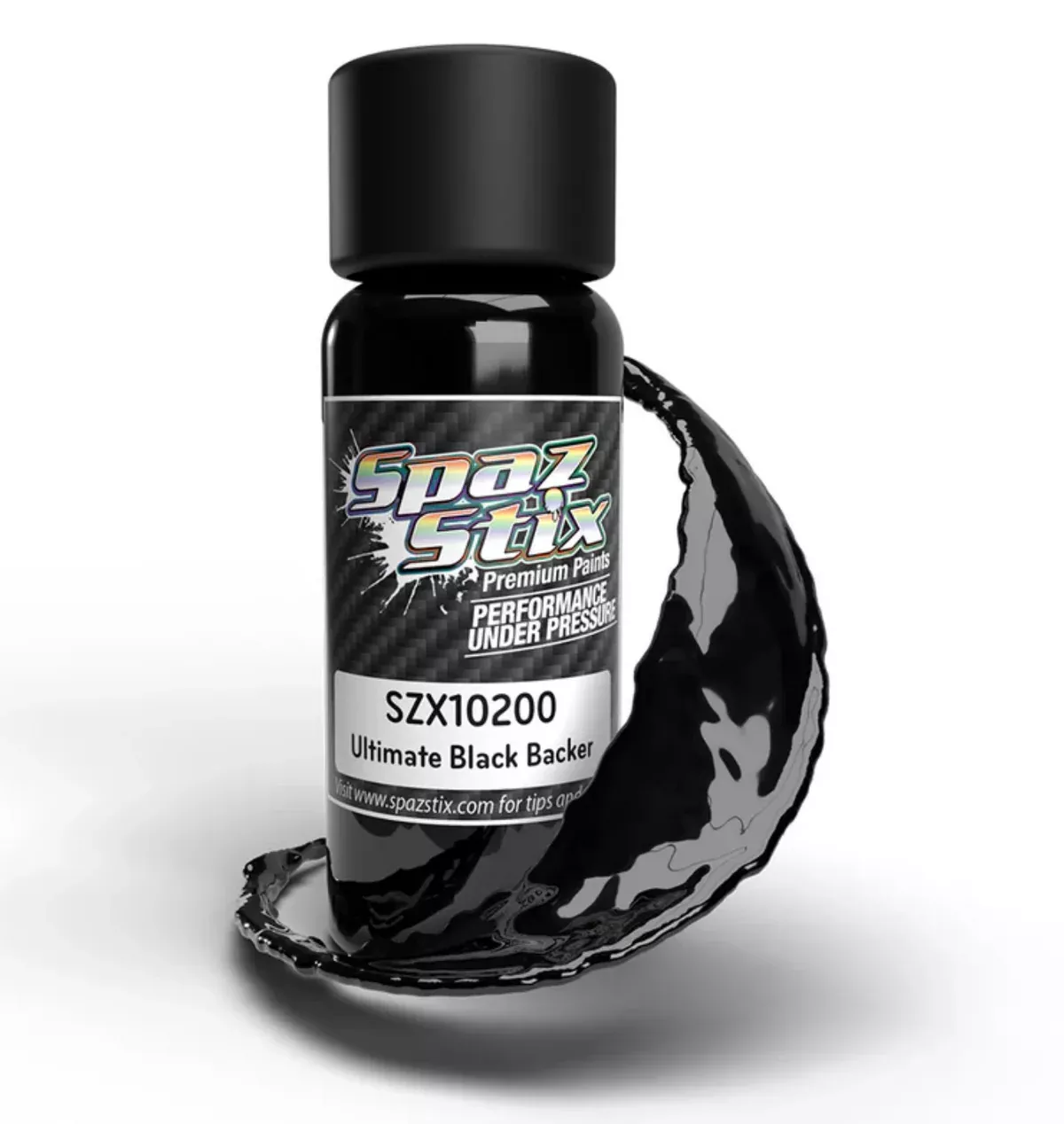 Spaz Stix 10200 Ultimate Black Backer for Mirror Chrome Airbrush Ready Paint 2oz Bottle