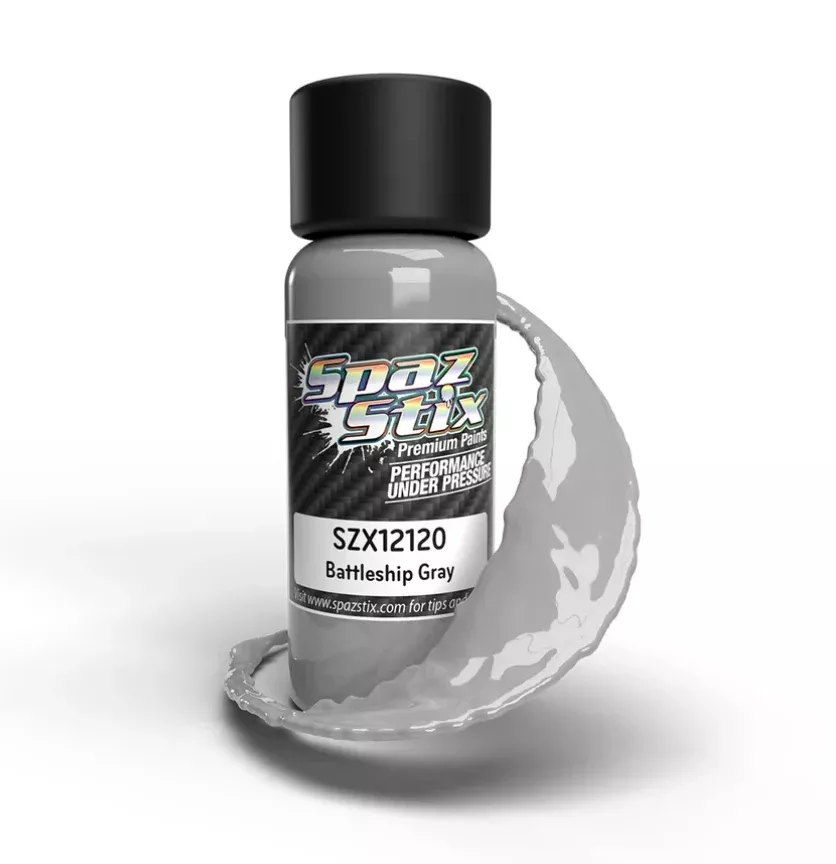 Spaz Stix 12120 Battleship Gray Airbrush Ready Paint, 2oz Bottle