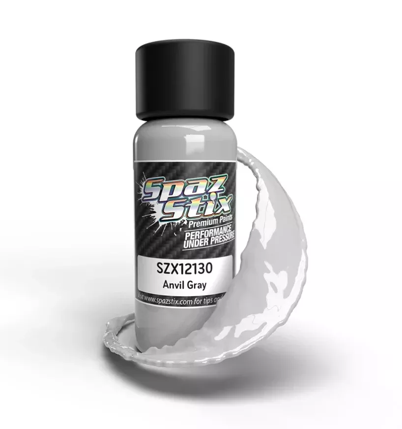 Spaz Stix 12130 Anvil Gray Airbrush Ready Paint, 2oz Bottle