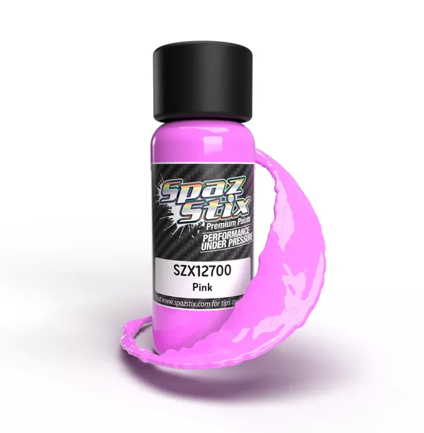 Spaz Stix 12700 Solid Pink Airbrush Ready Paint, 2oz Bottle