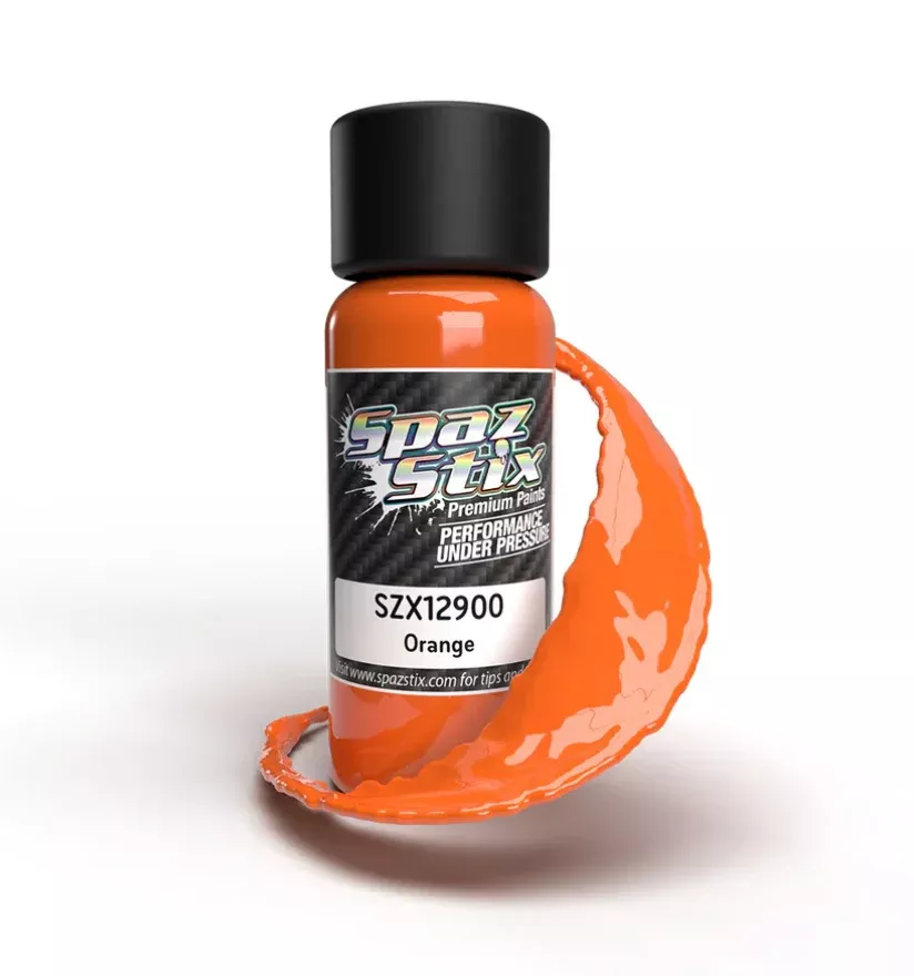 Spaz Stix 12900 Solid Orange Airbrush Ready Paint, 2oz Bottle