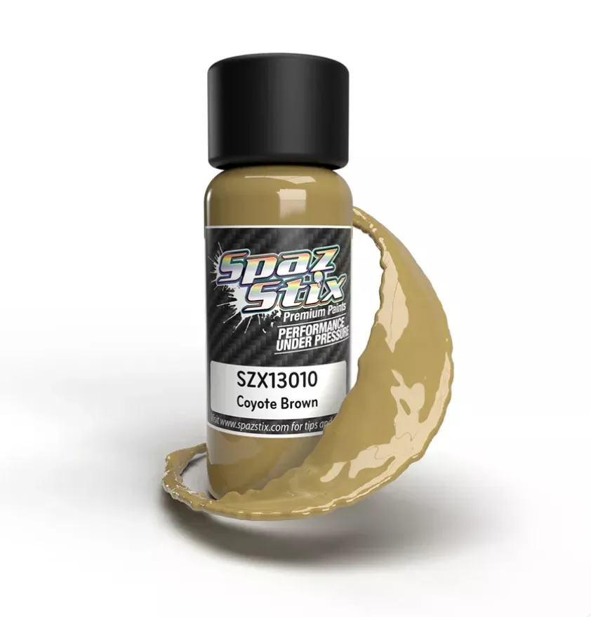 Spaz Stix 13010 Coyote Brown Airbrush Ready Paint, 2oz Bottle