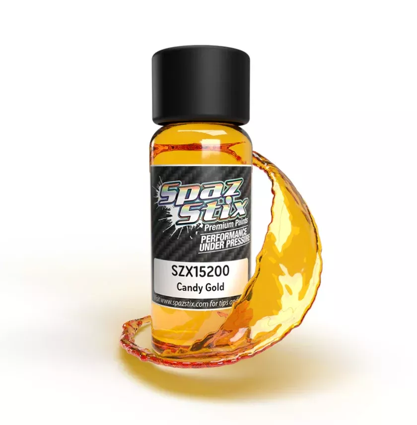 Spaz Stix 15200 Candy Gold Airbrush Ready Paint, 2oz Bottle