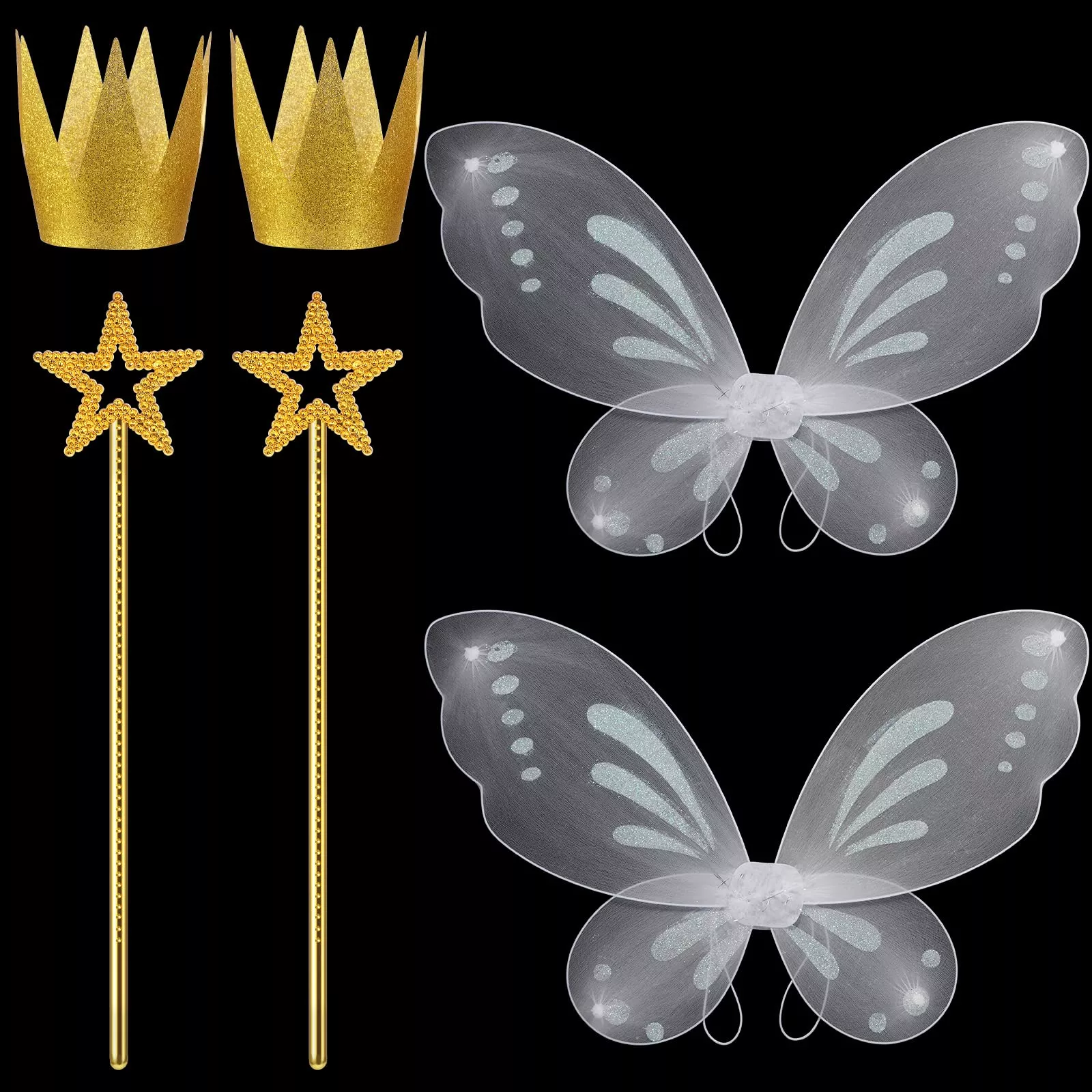 Sratte Fairy Costume Set - Wings, Wands, Crowns - Multicolor - Medium