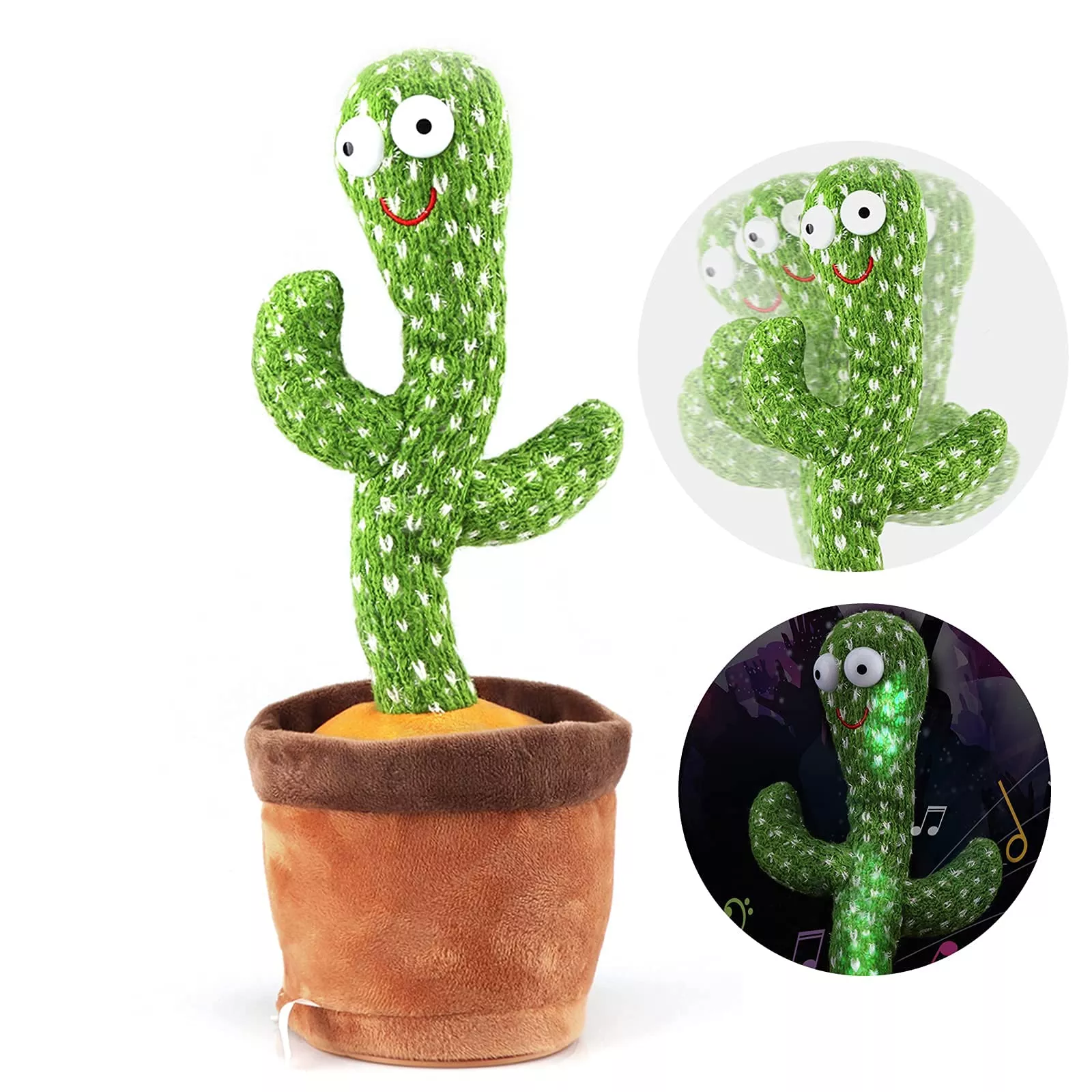 Starhig Singing Cactus Plush Toy, Medium, Green, Battery Powered