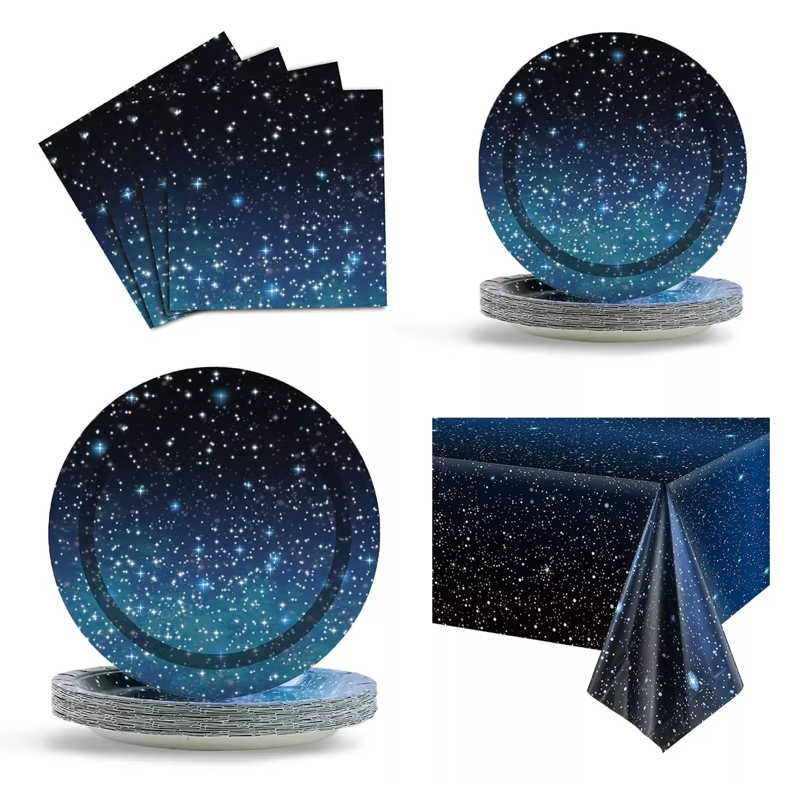 Starry Galaxy Party Supplies,Night Sky Party Tableware,Outer Space The