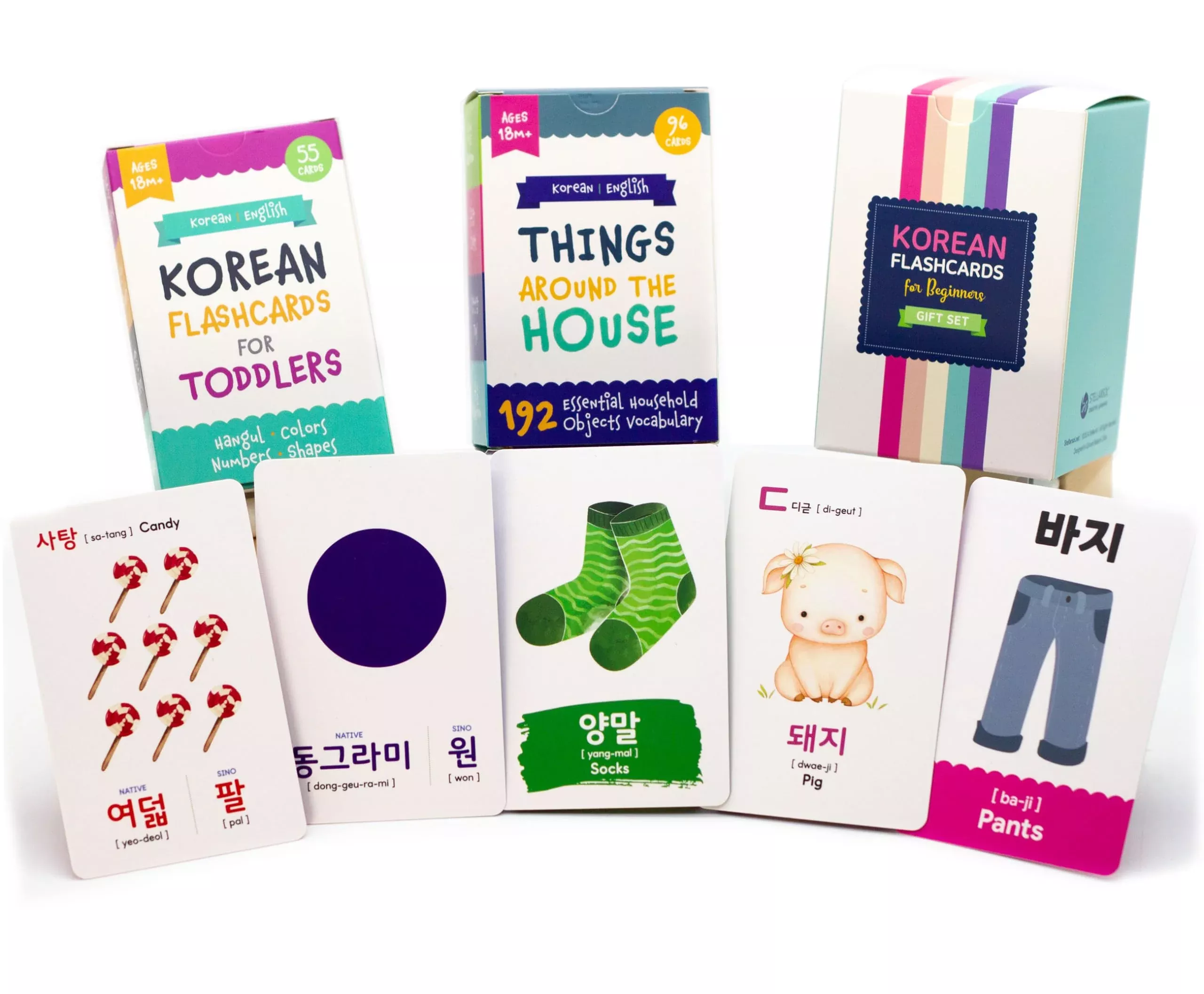 Stellarsol 2-Pack Gift Set Korean Alphabet Flashcards For Toddlers, Pr