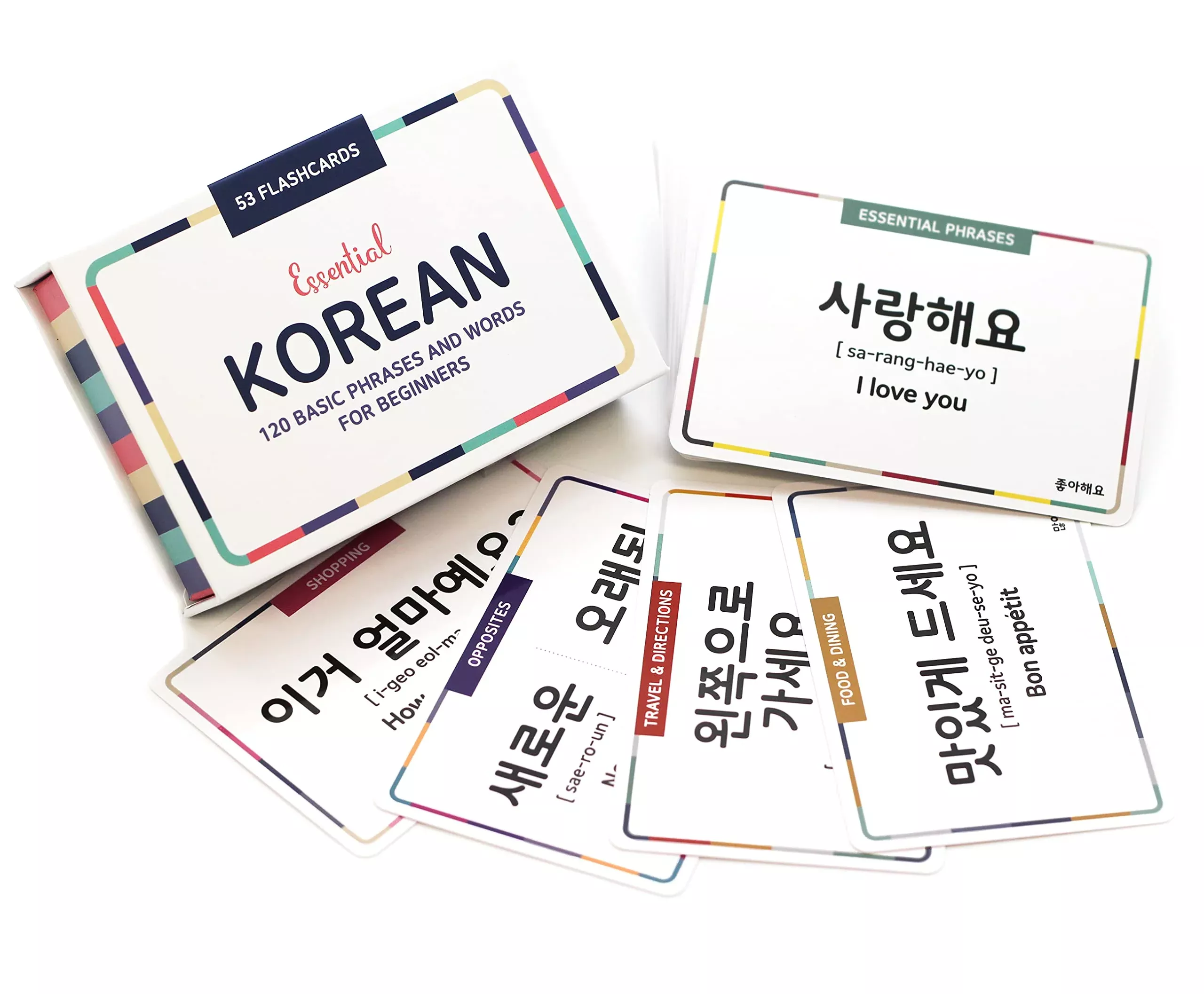 Stellarsol Korean Phrase Learning Cards - Multi Color - Standard Size