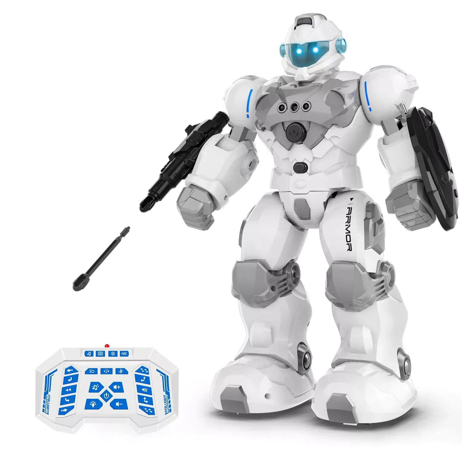 STEMTRON Smart Robot Toy with Remote Control, 13" White