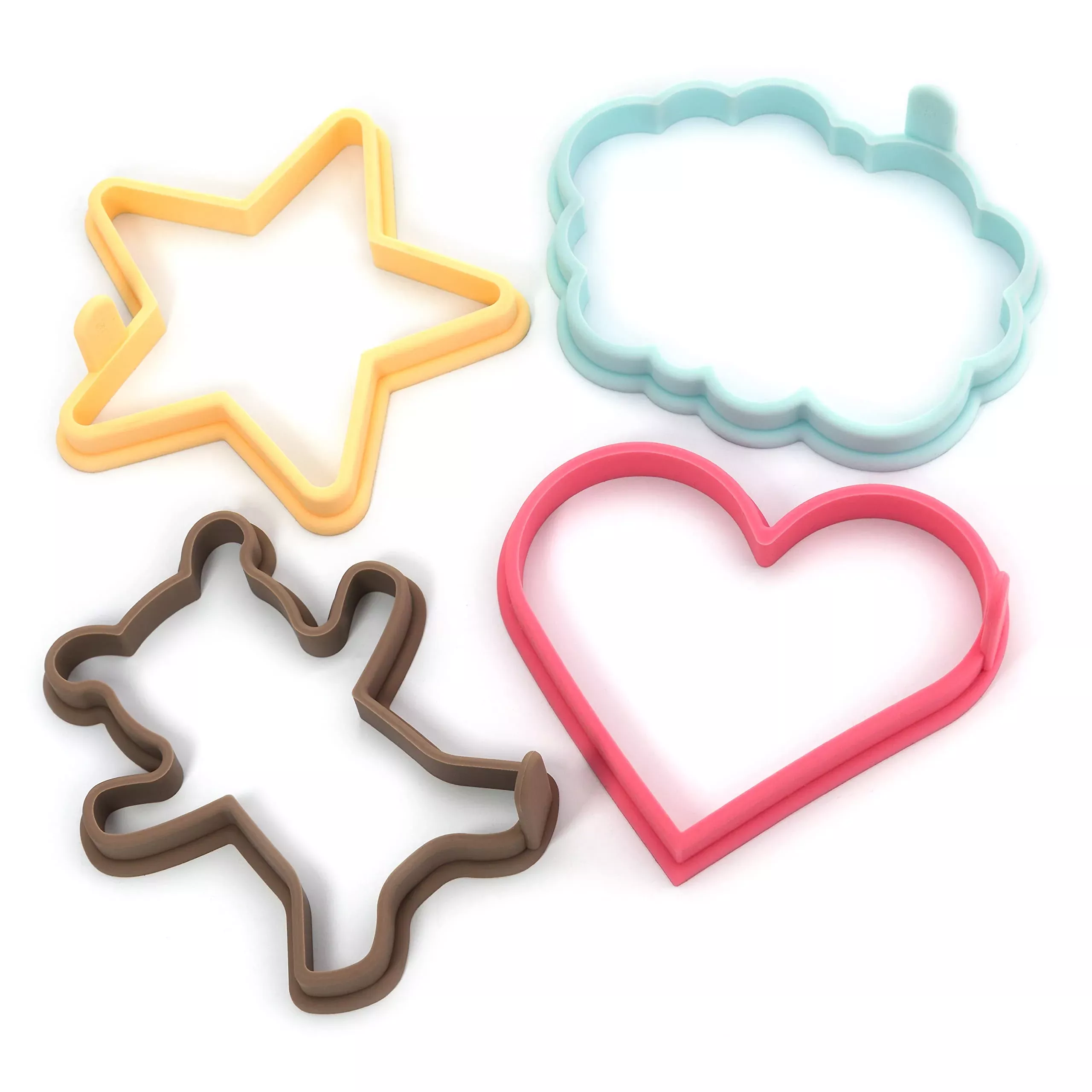 STIRLEX Silicone Pancake Molds Set - Heart, Star, Cloud, Teddy Bear,
