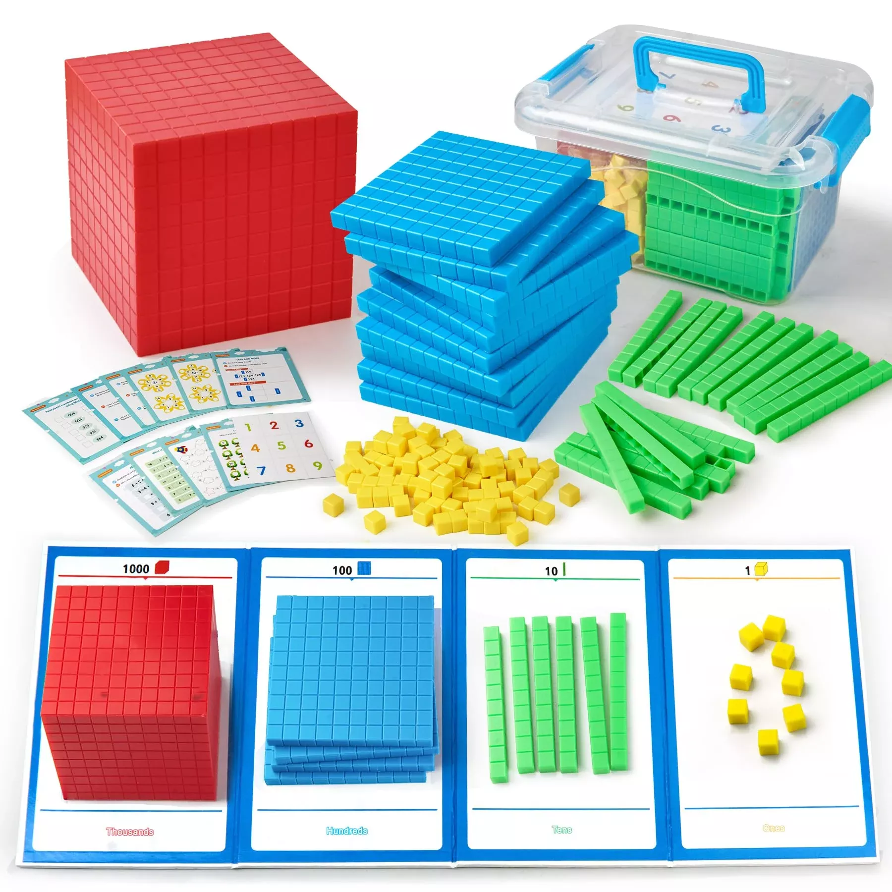 Stochastic Box Base Ten Blocks Plastic 143 Pcs Math Manipulatives Kind