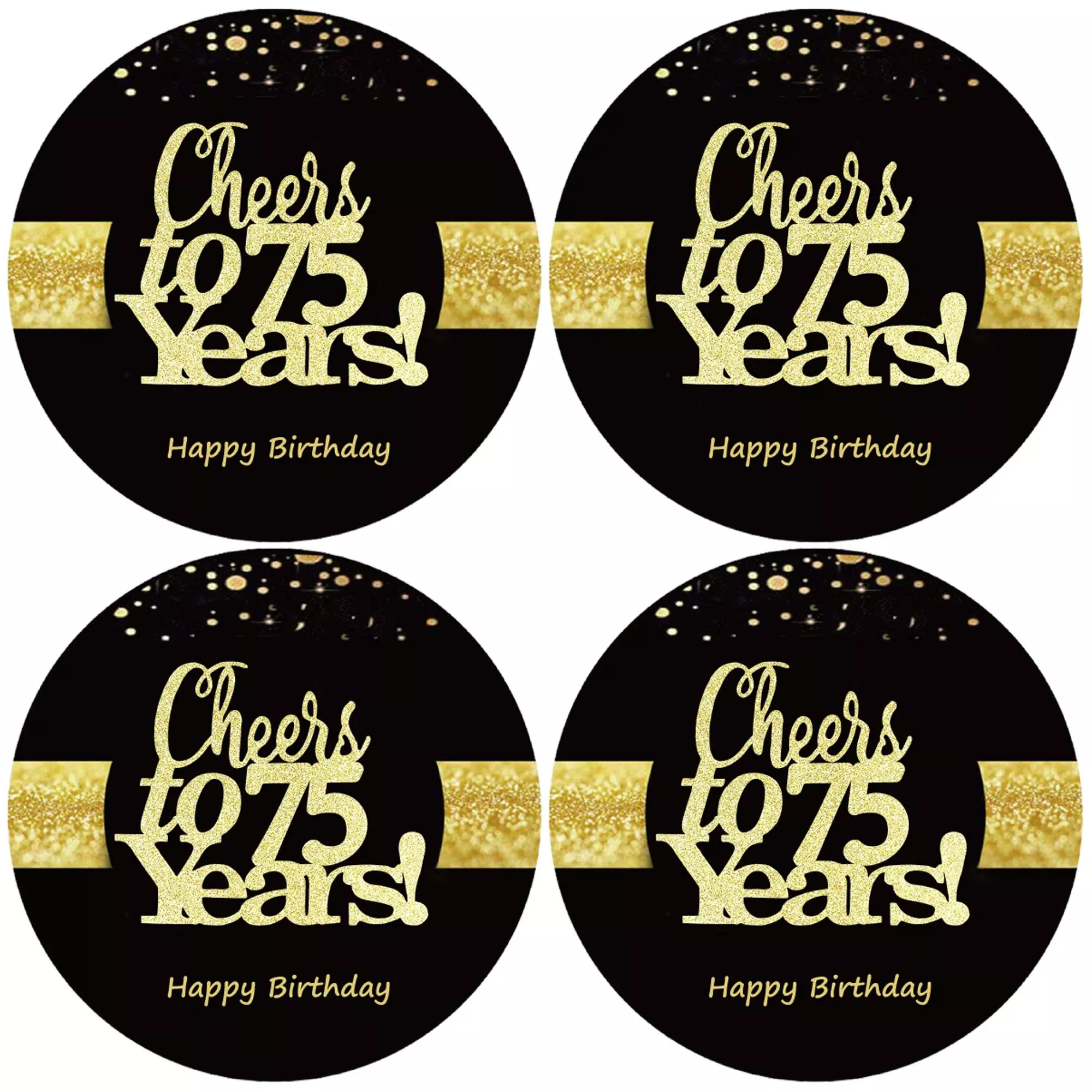 Sumerk 48 Pcs Cheers To 75 Stickers Large Bottle Stickers 75Th Birthda