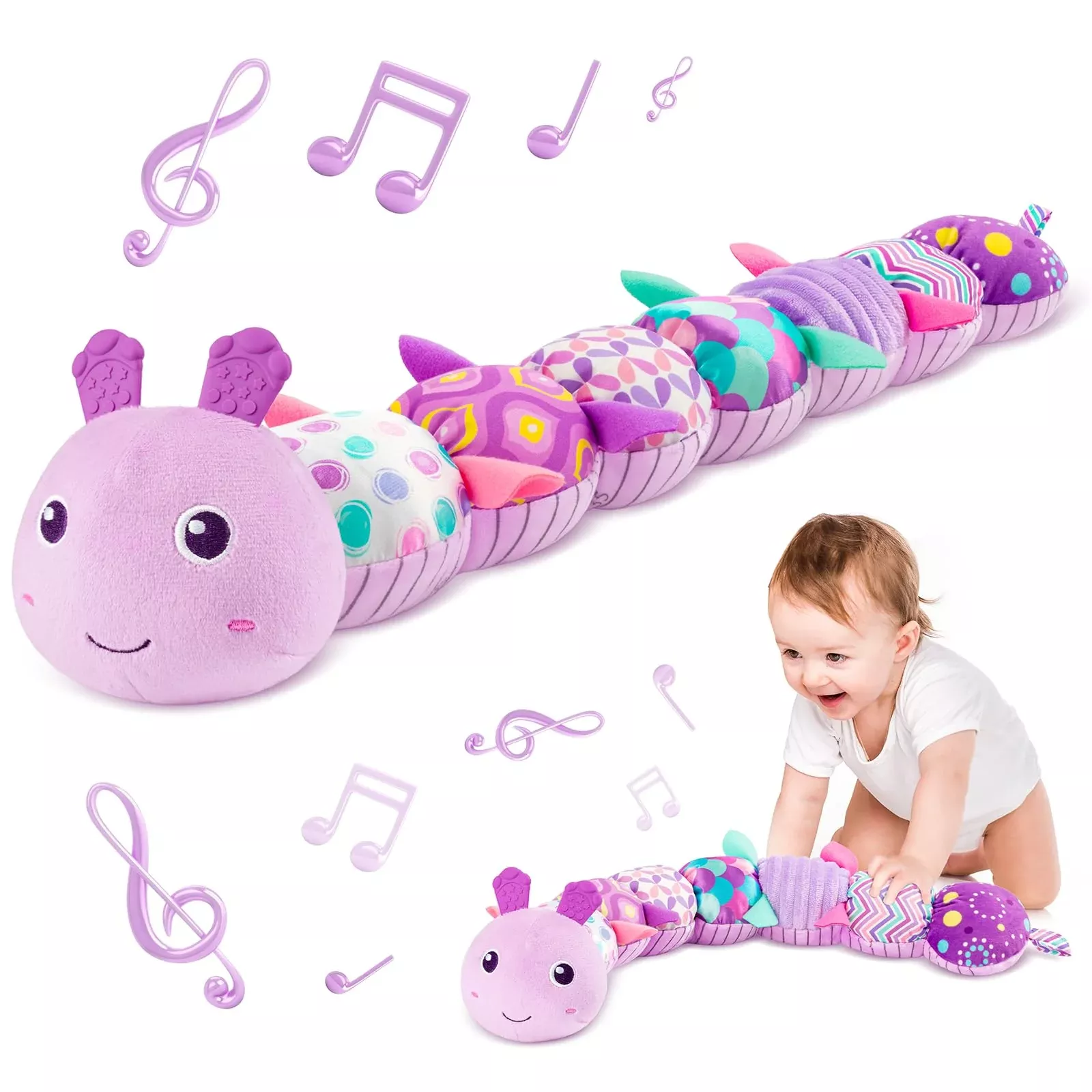 Sumobaby Infant Baby Musical Multi-Sensory Caterpillar, Stuffed Animal