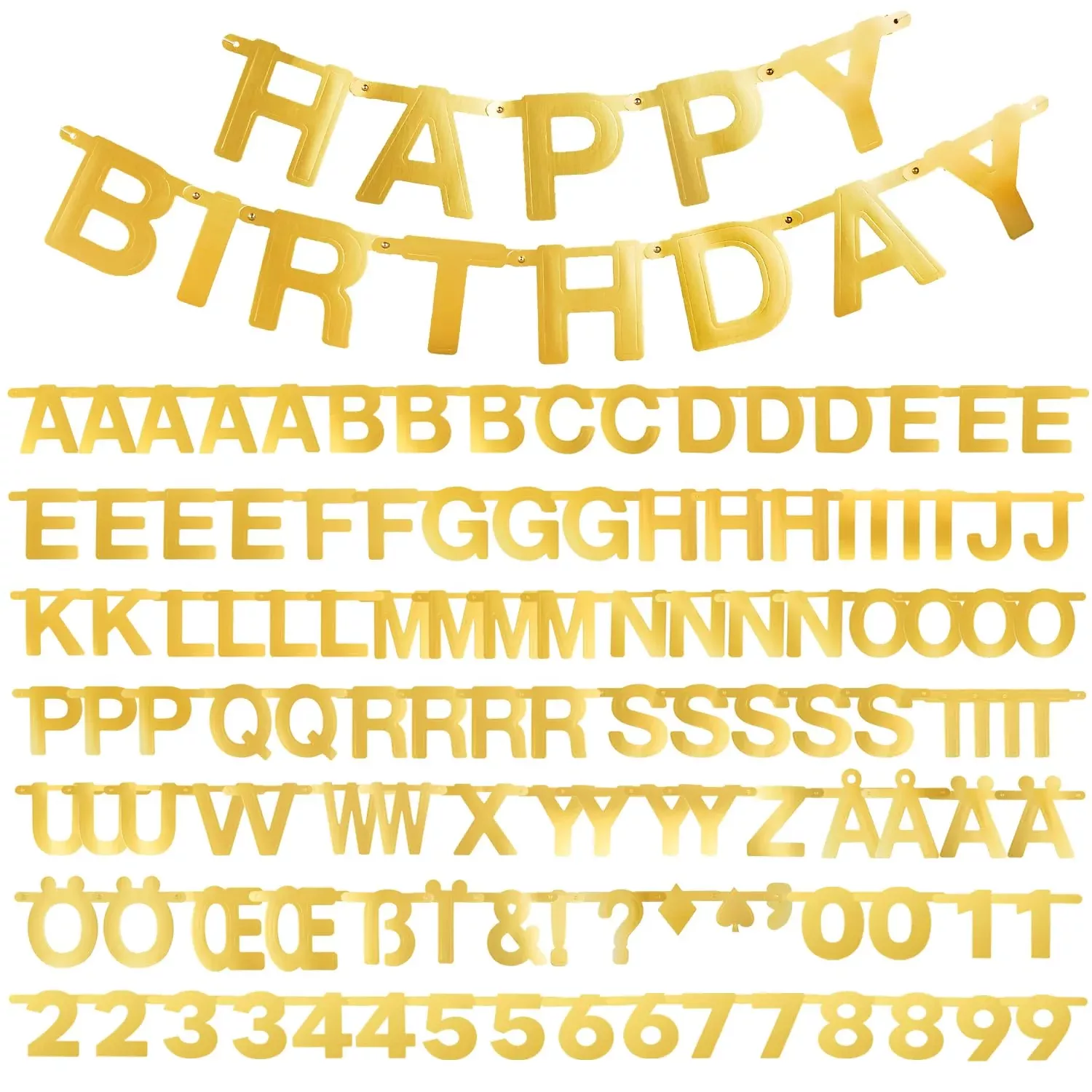 SUNBEAUTY Gold Custom Letter Banner Kit 146pcs for All Occasions
