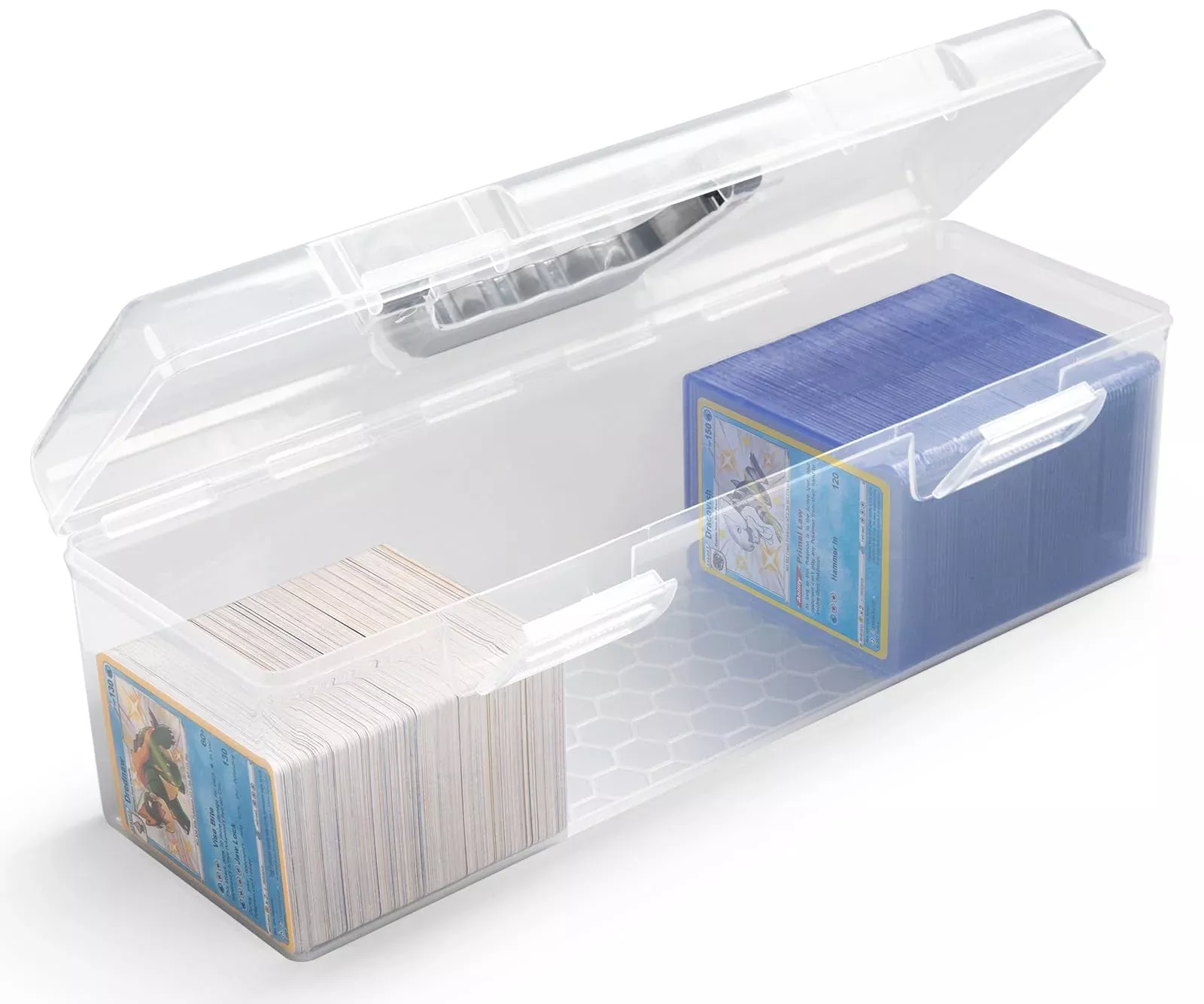 SUNEZLGO Trading Card Storage Box, Clear, Holds 750 Cards, 14